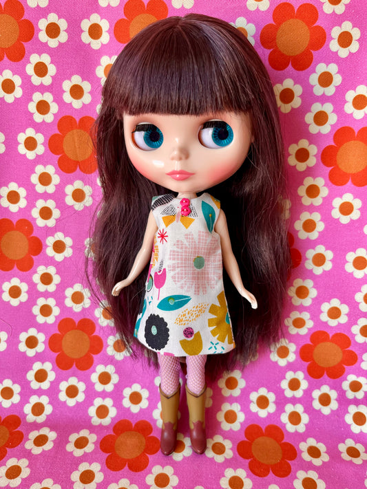 Fifties Floral Print Mod Cilla Shift dress
