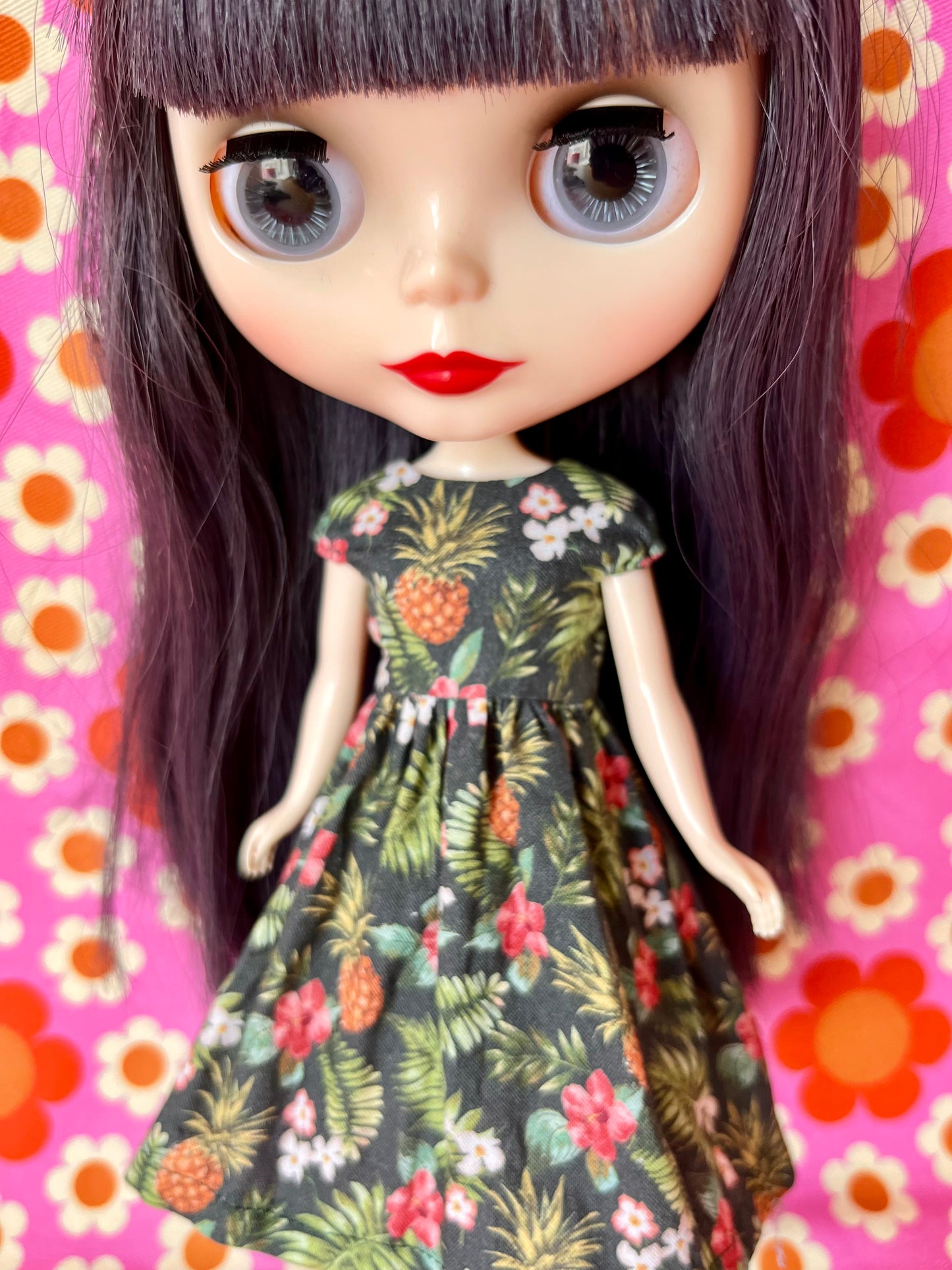 Pineapple Summer Cap Sleeve Dress for Blythe Doll