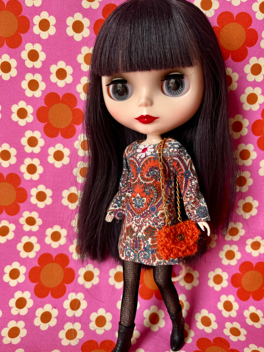 Liberty Corduroy Shift dress with sleeves & Bag which opens