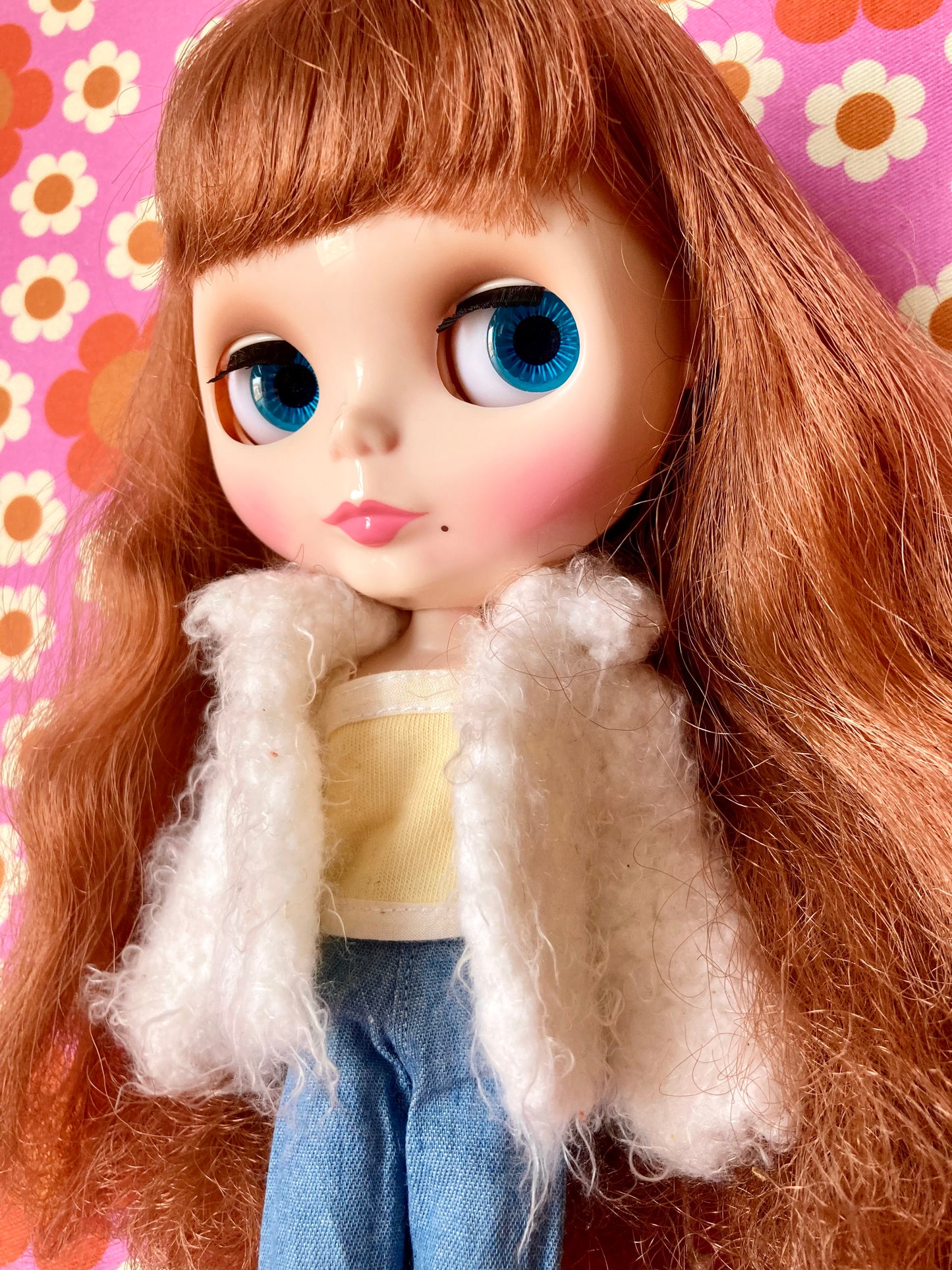 Knitted Furry Coat for Blythe Doll