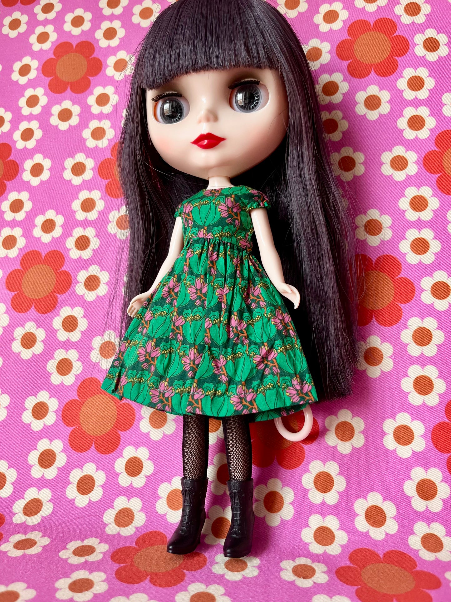 Liberty Cap Sleeve Dress for Blythe Doll