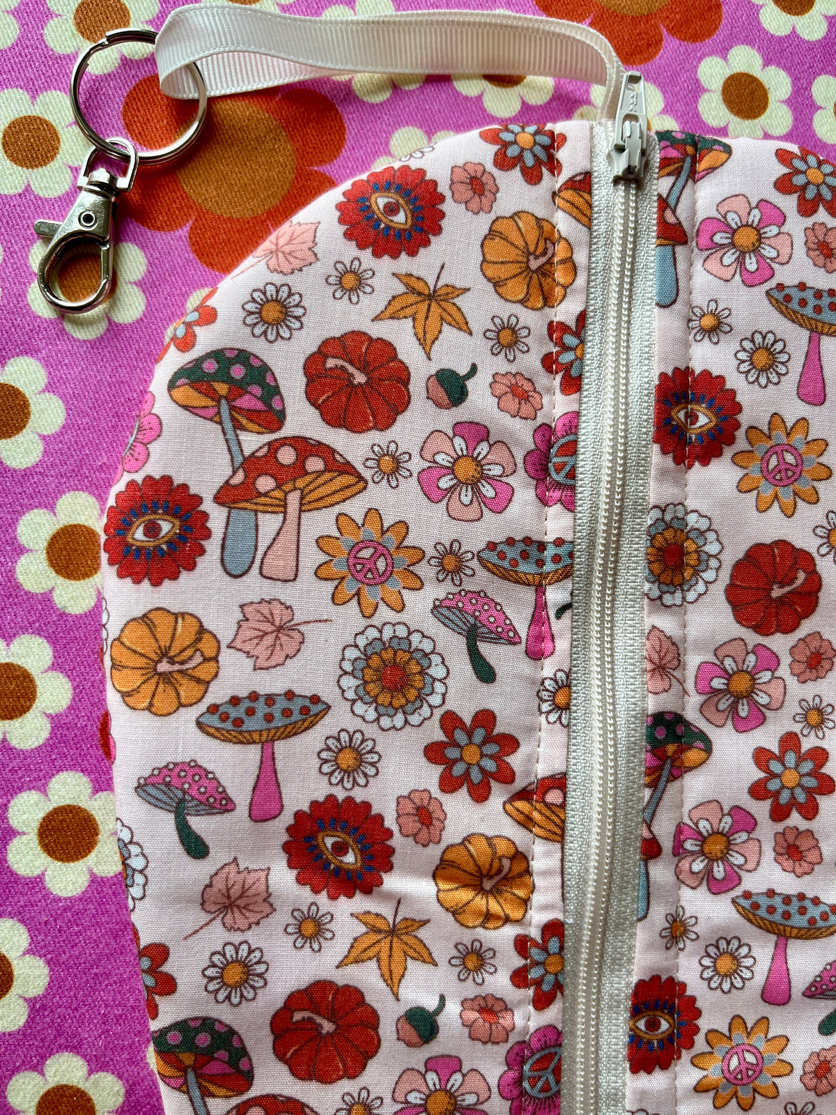 Mushroom print fabric Blythe Doll Carry Case Neo-Blythe size