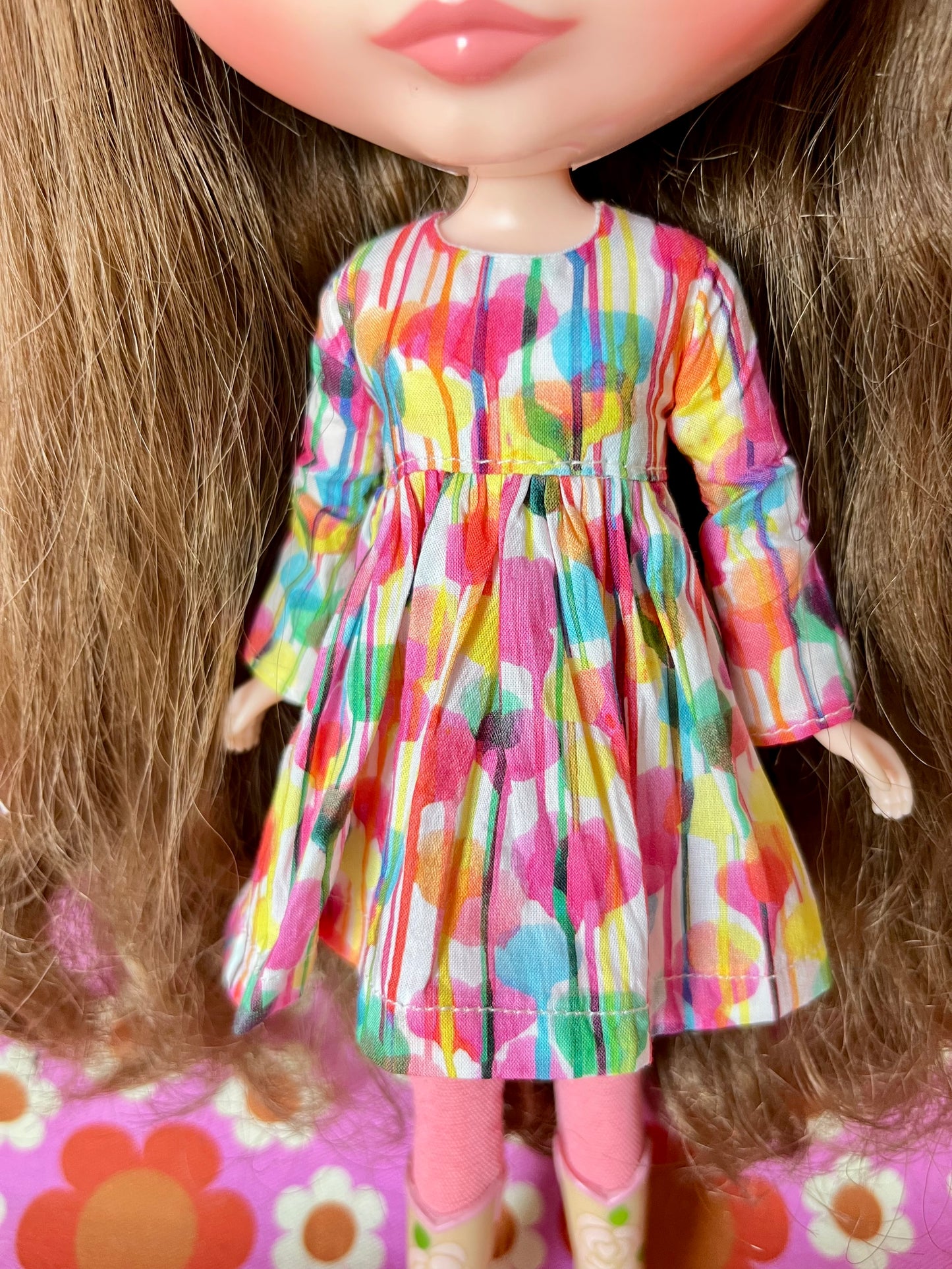 Liberty Long Sleeve Dress for Blythe Doll