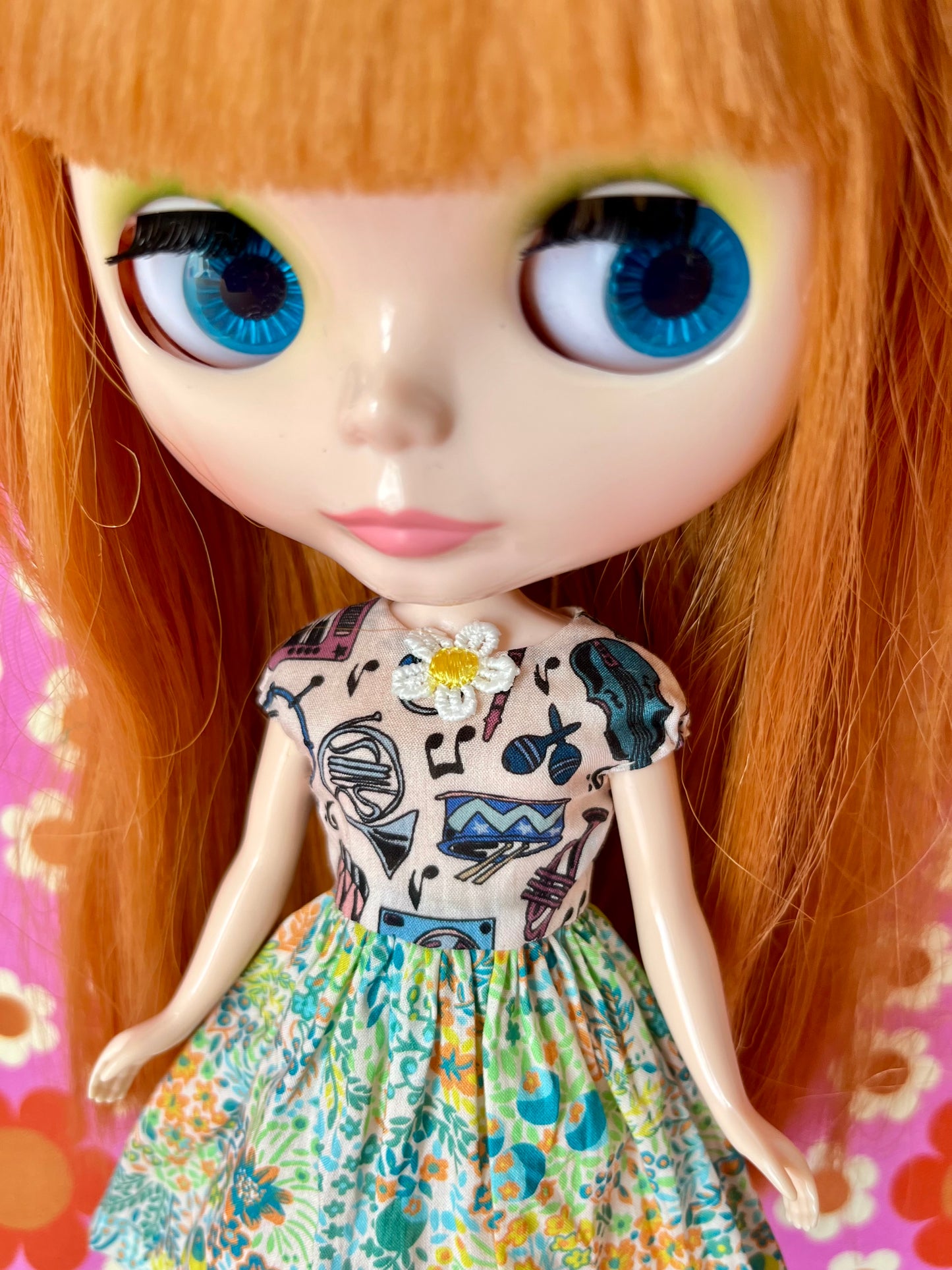 Liberty Cap Sleeve Dress for Blythe Doll