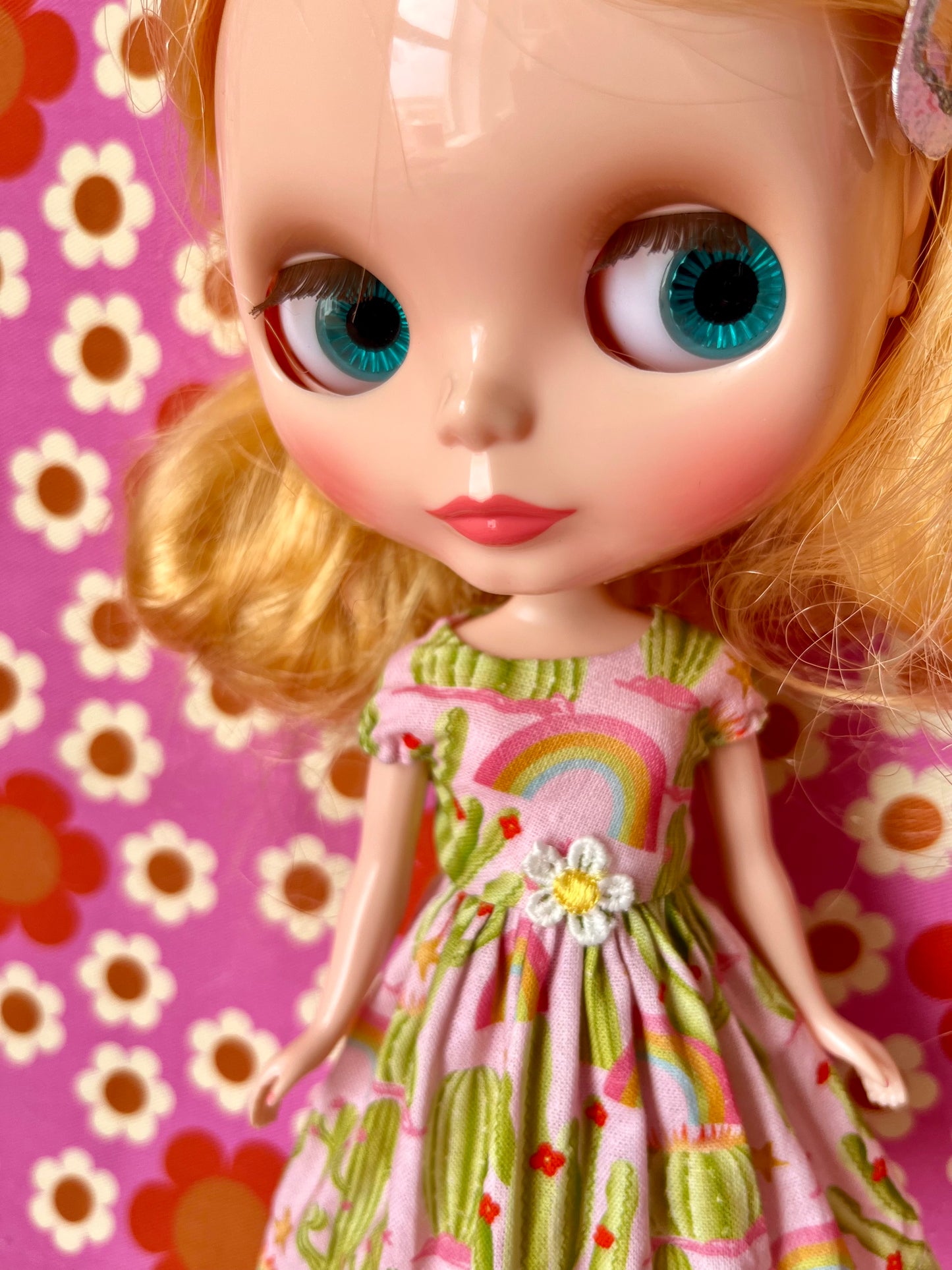 Cactus Landscape Summer Cap Sleeve Dress for Blythe Doll