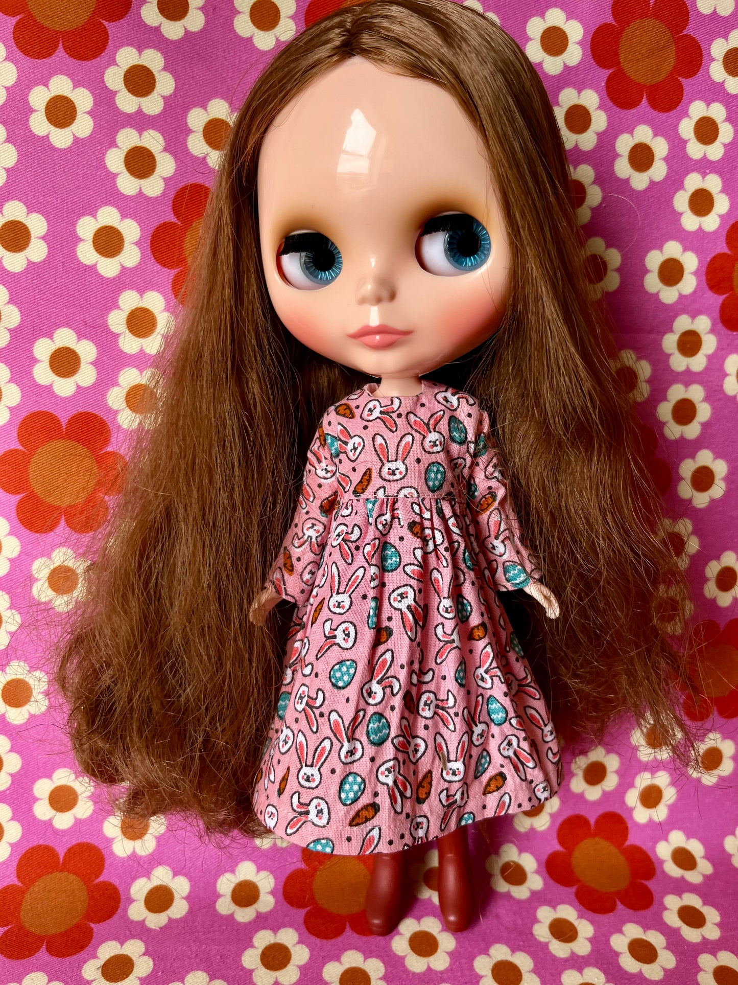 Pink Bunny Cute Print Dress for Blythe Doll