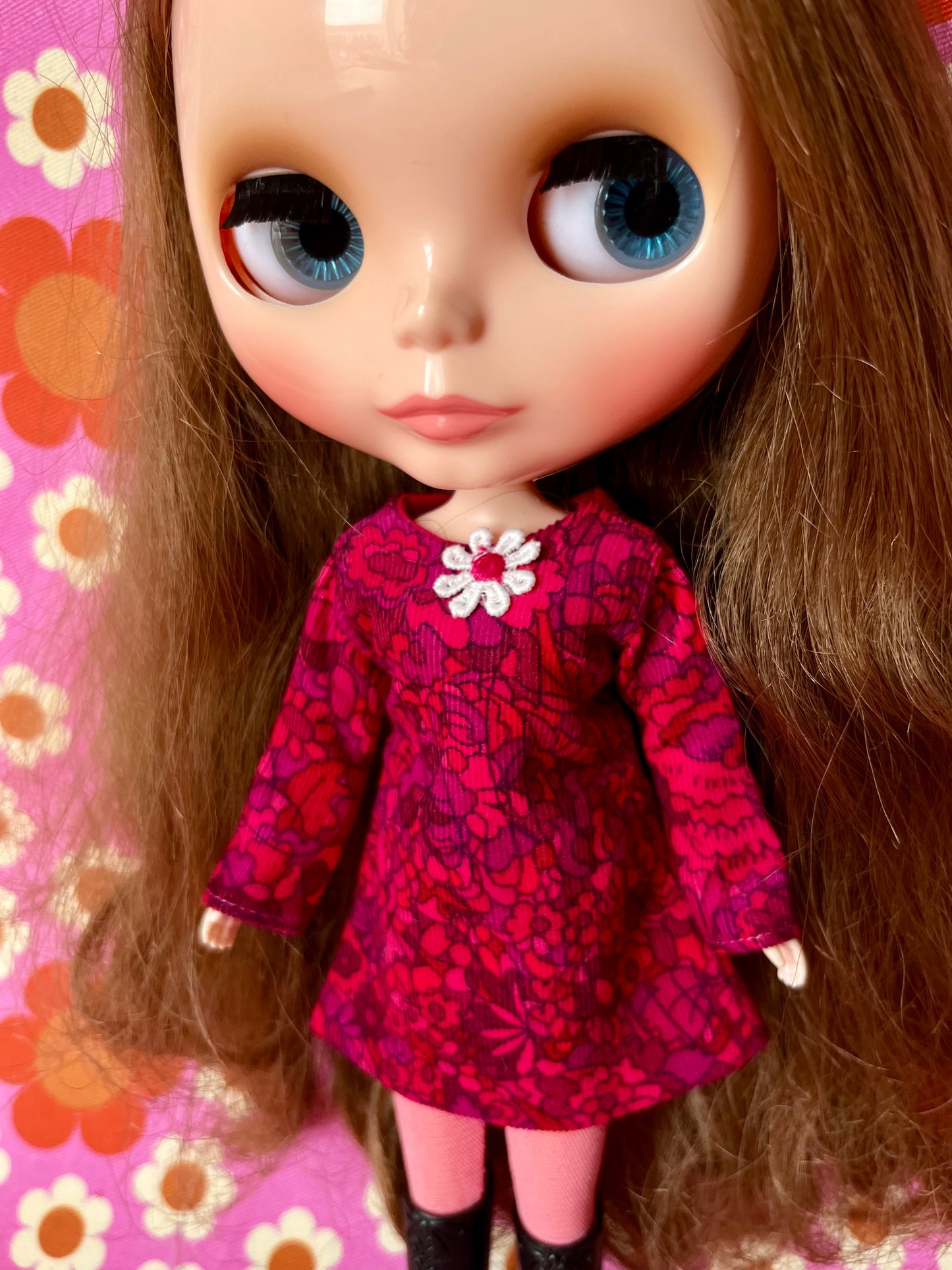 Liberty Corduroy Shift dress with sleeves & Bag which opens