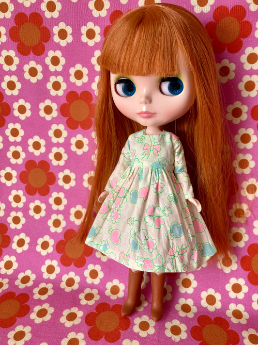 Antique Pink Cute Daisy Clover Dress for Blythe Doll
