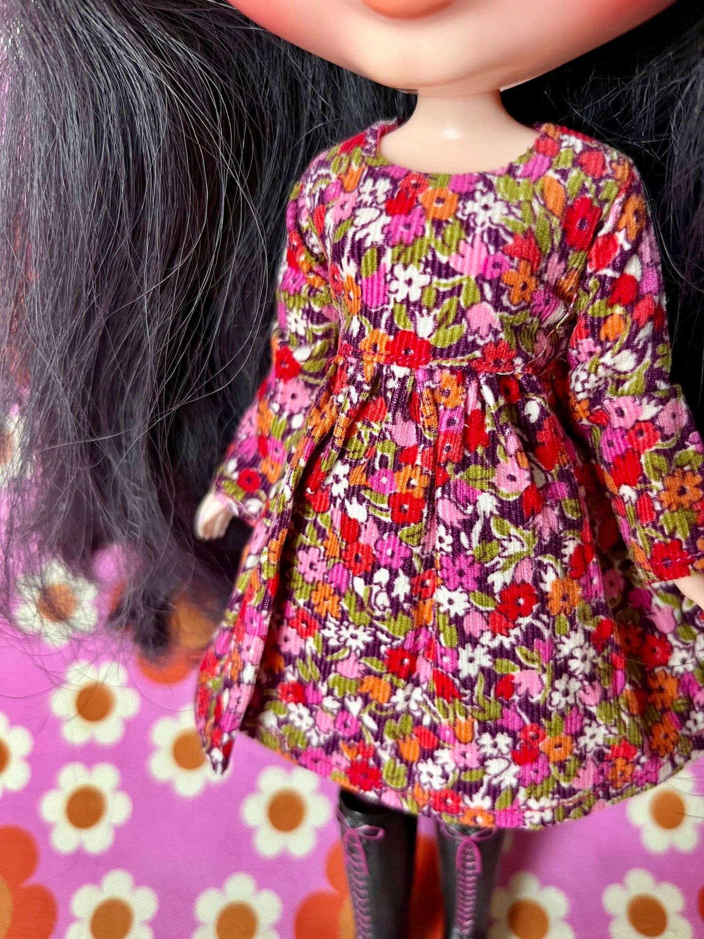 Liberty Corduroy Dress for Blythe Doll