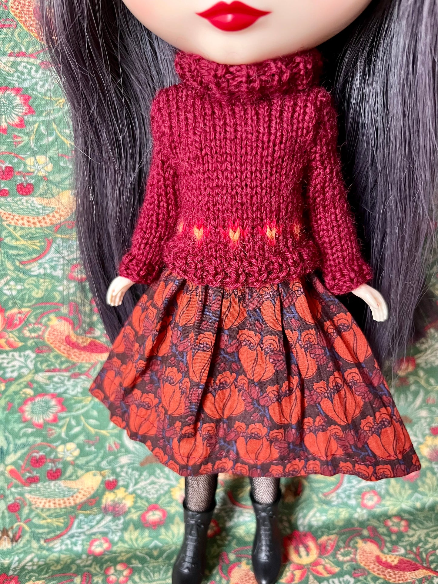Liberty Dress & Daisy Sweater Set for Blythe Doll