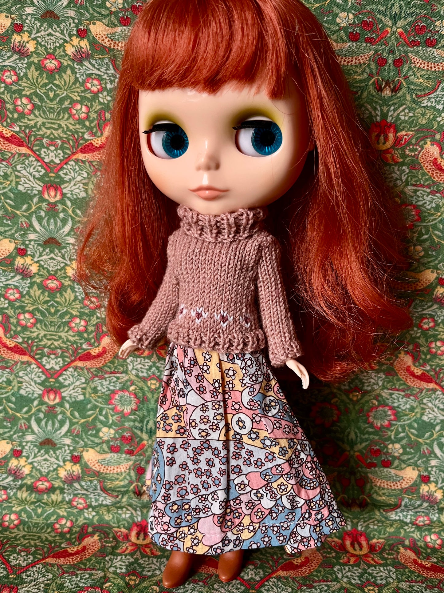 Liberty Dress & Daisy Sweater Set for Blythe Doll