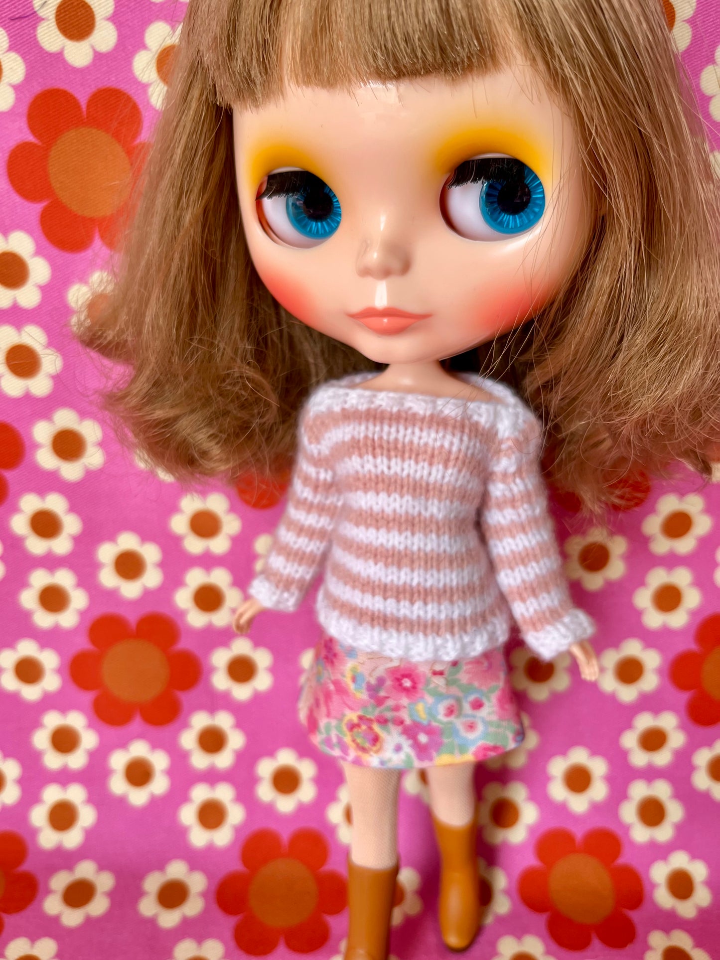 Breton Sweater & Skirt for Blythe Doll