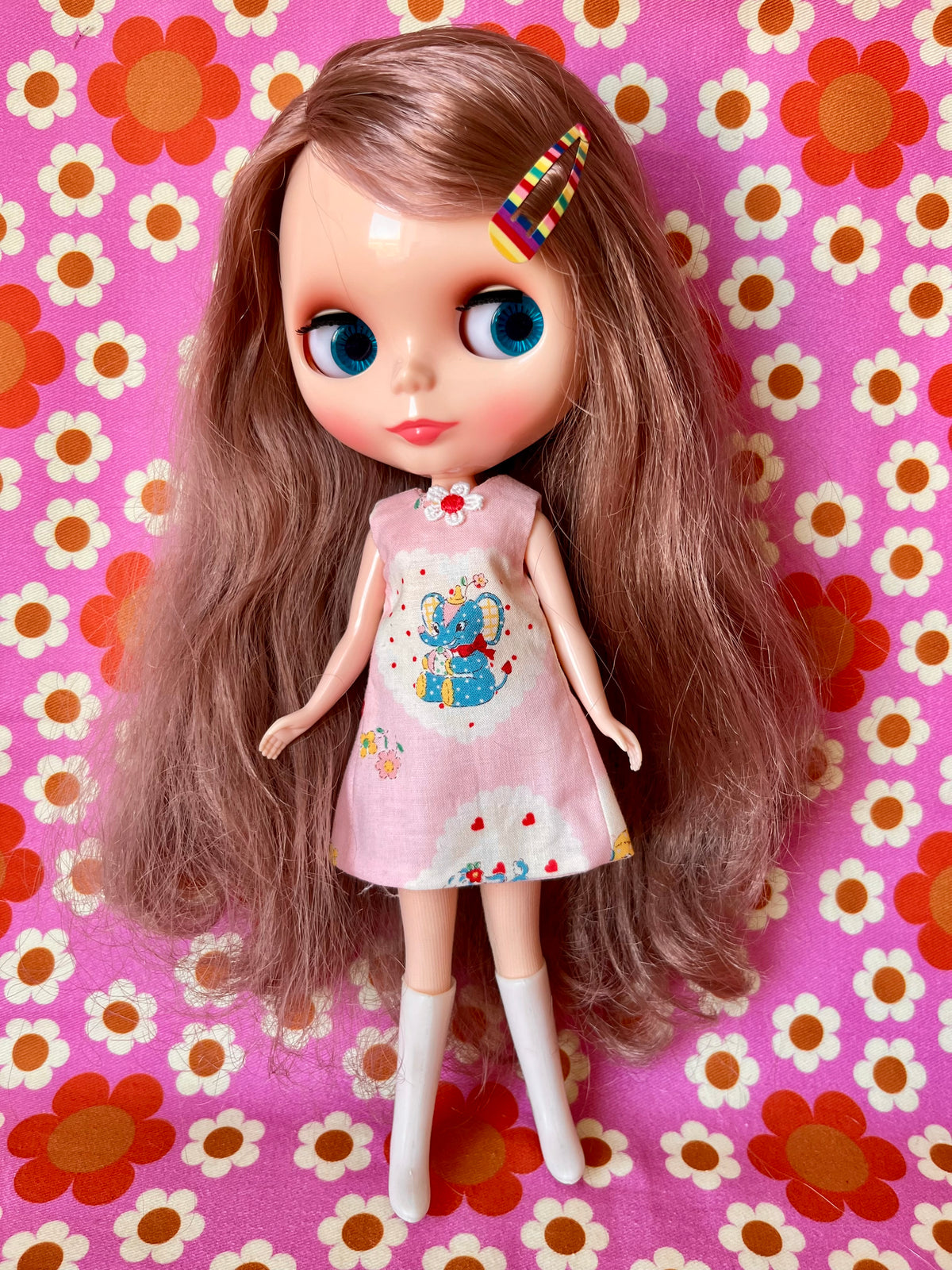 Pink Elephant Print Mod Cilla Shift dress