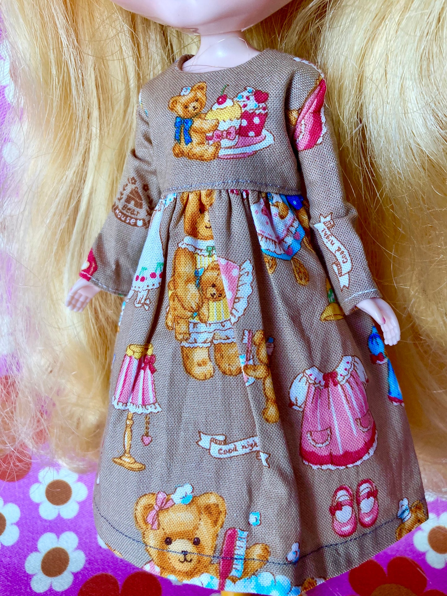 Brown Teddy Dress for Blythe Doll