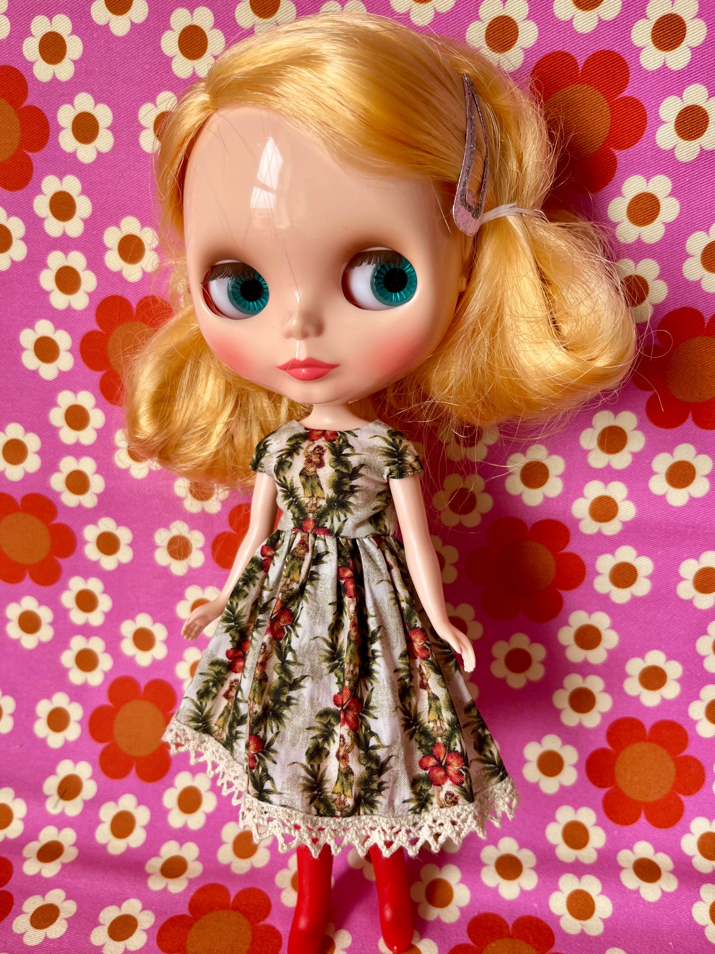 Hula Girl Summer Cap Sleeve Dress for Blythe Doll