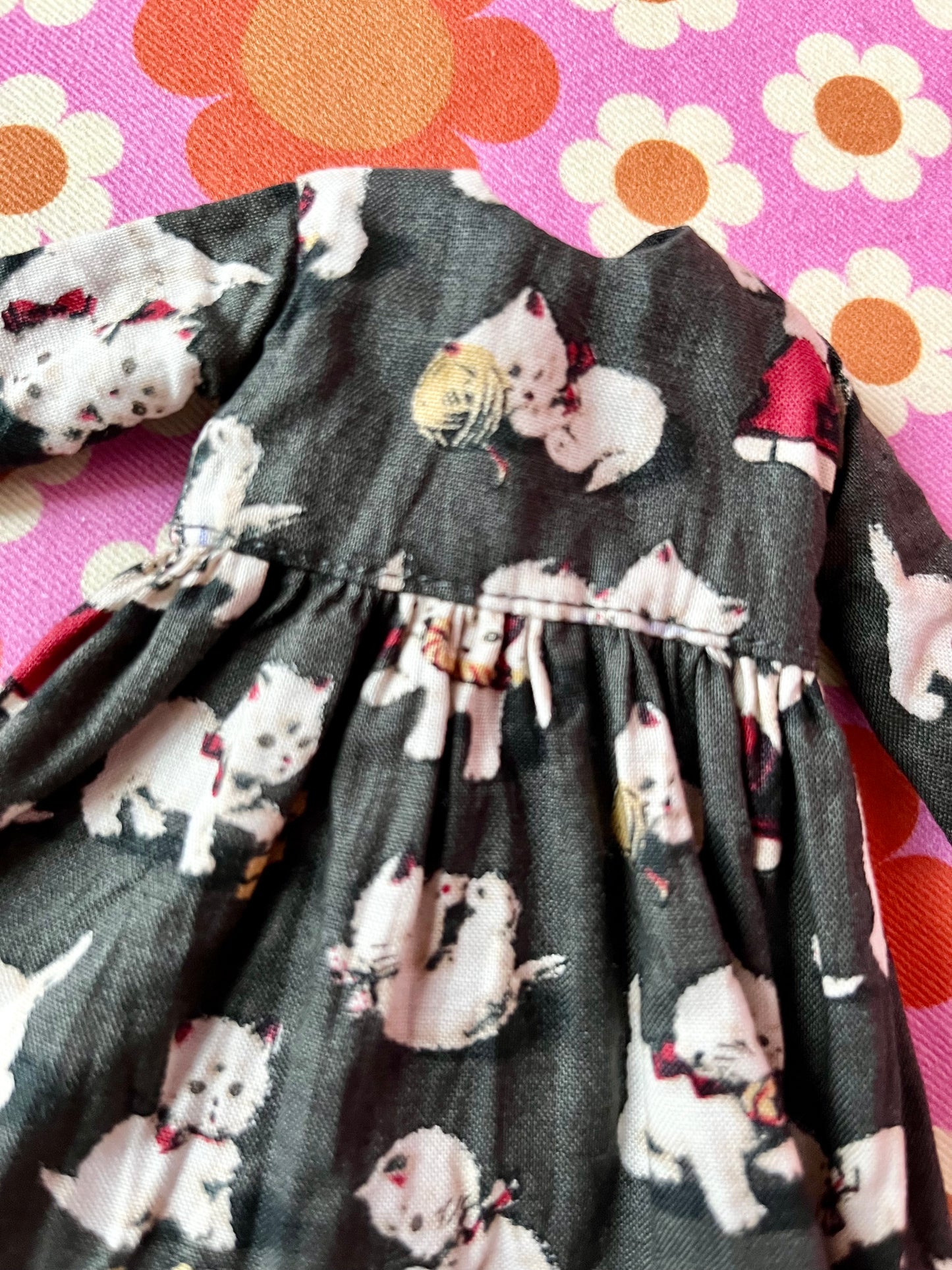 Christmas Kittens Long Sleeve Dress for Blythe Doll