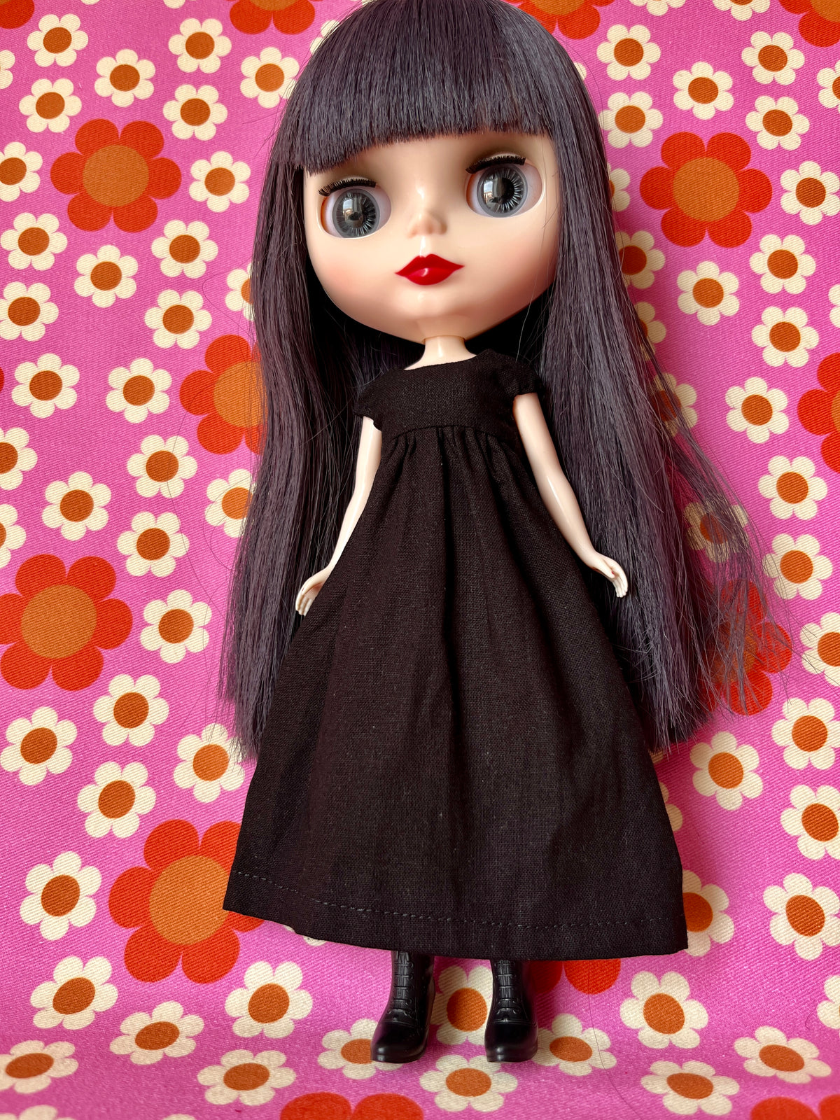 Goth Austen Black Regency Dress for Blythe Doll