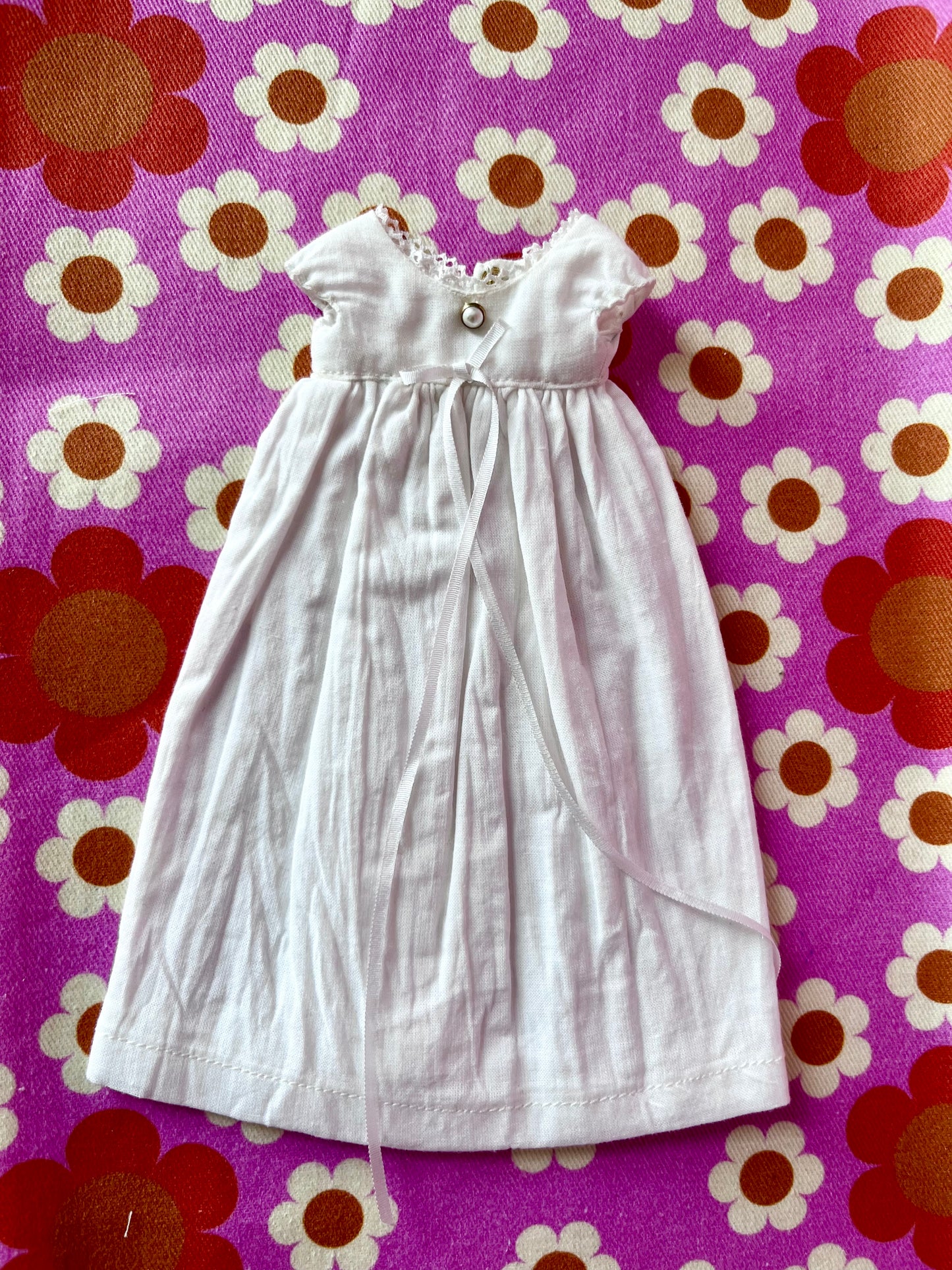 Jane Austen Long White Dress with Silk Bow