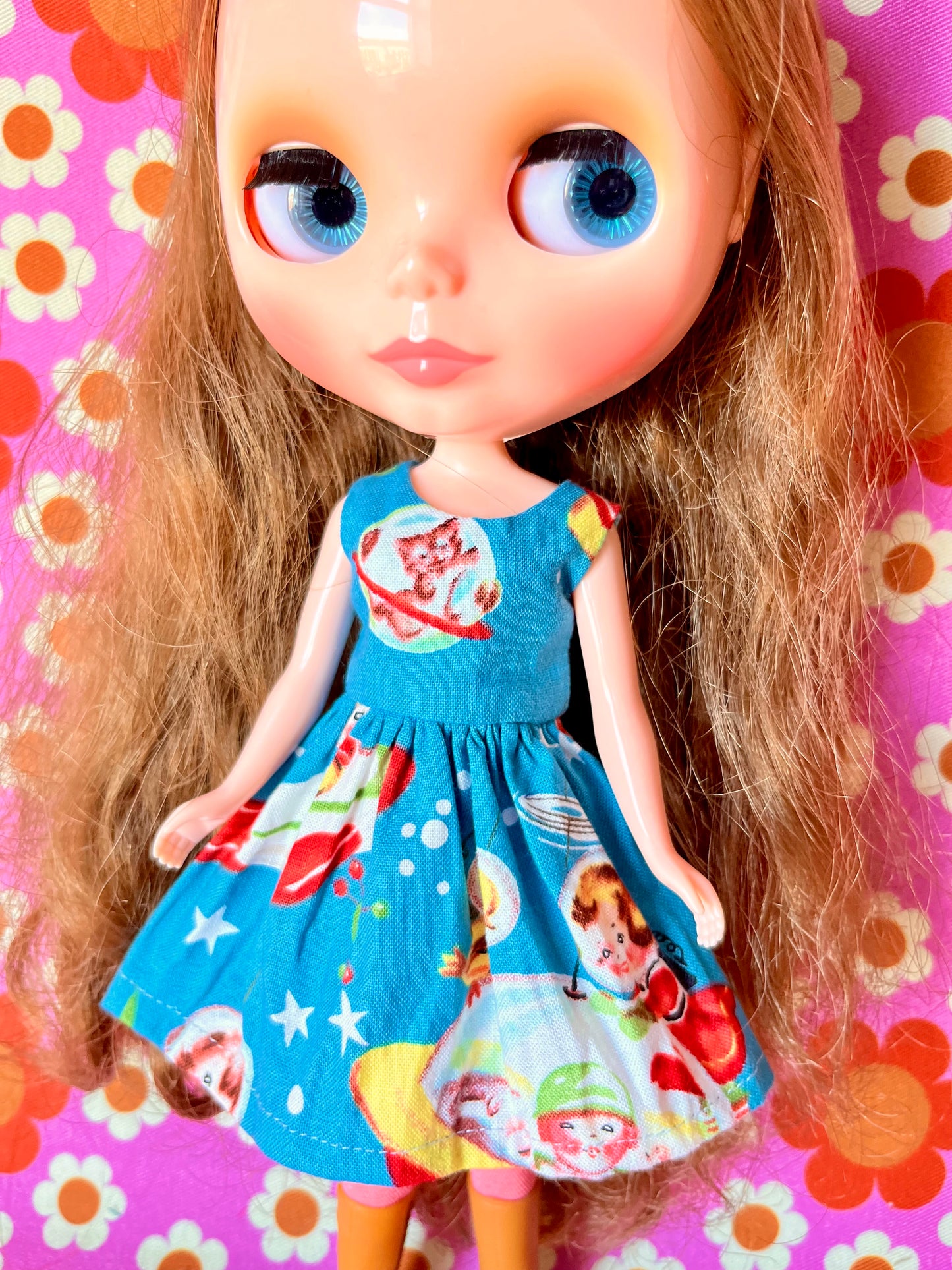 Space Cat Summer Simple Sleeveless Dress for Blythe
