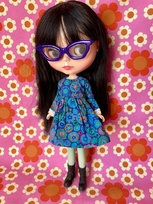 Paperweight Blue Long Sleeve Dress for Blythe Doll