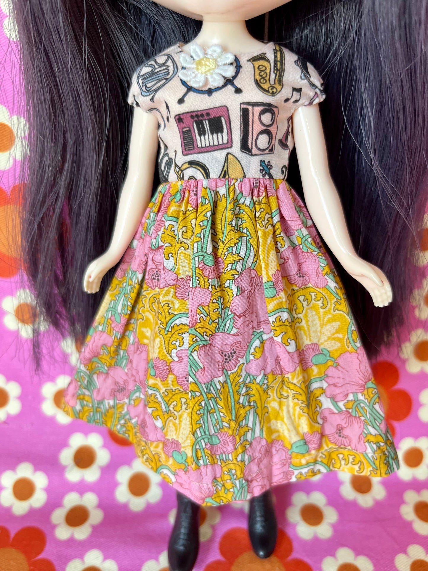 Liberty Cap Sleeve Dress for Blythe Doll