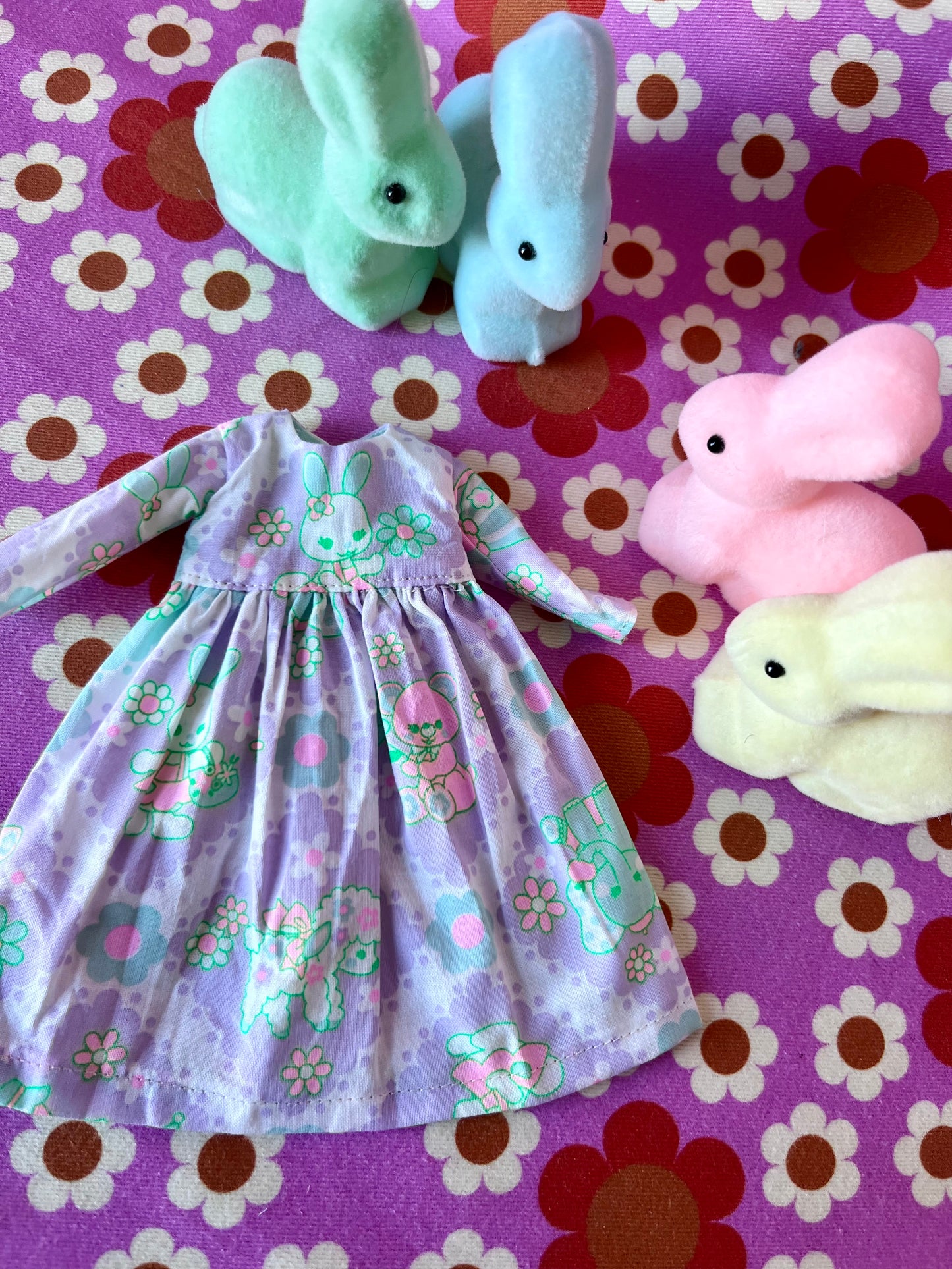 Lilac Easter Bunny Family Dress for Blythe Doll