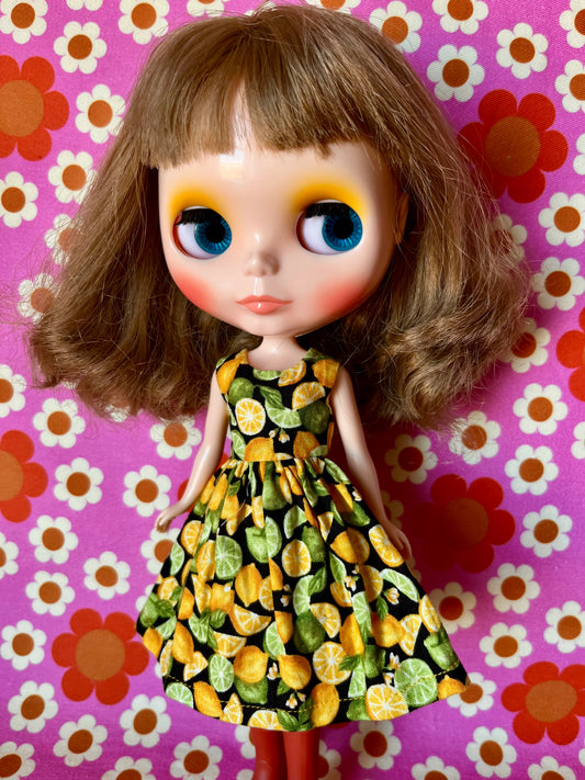 Lemons Summer Sleeveless Dress for Blythe Doll
