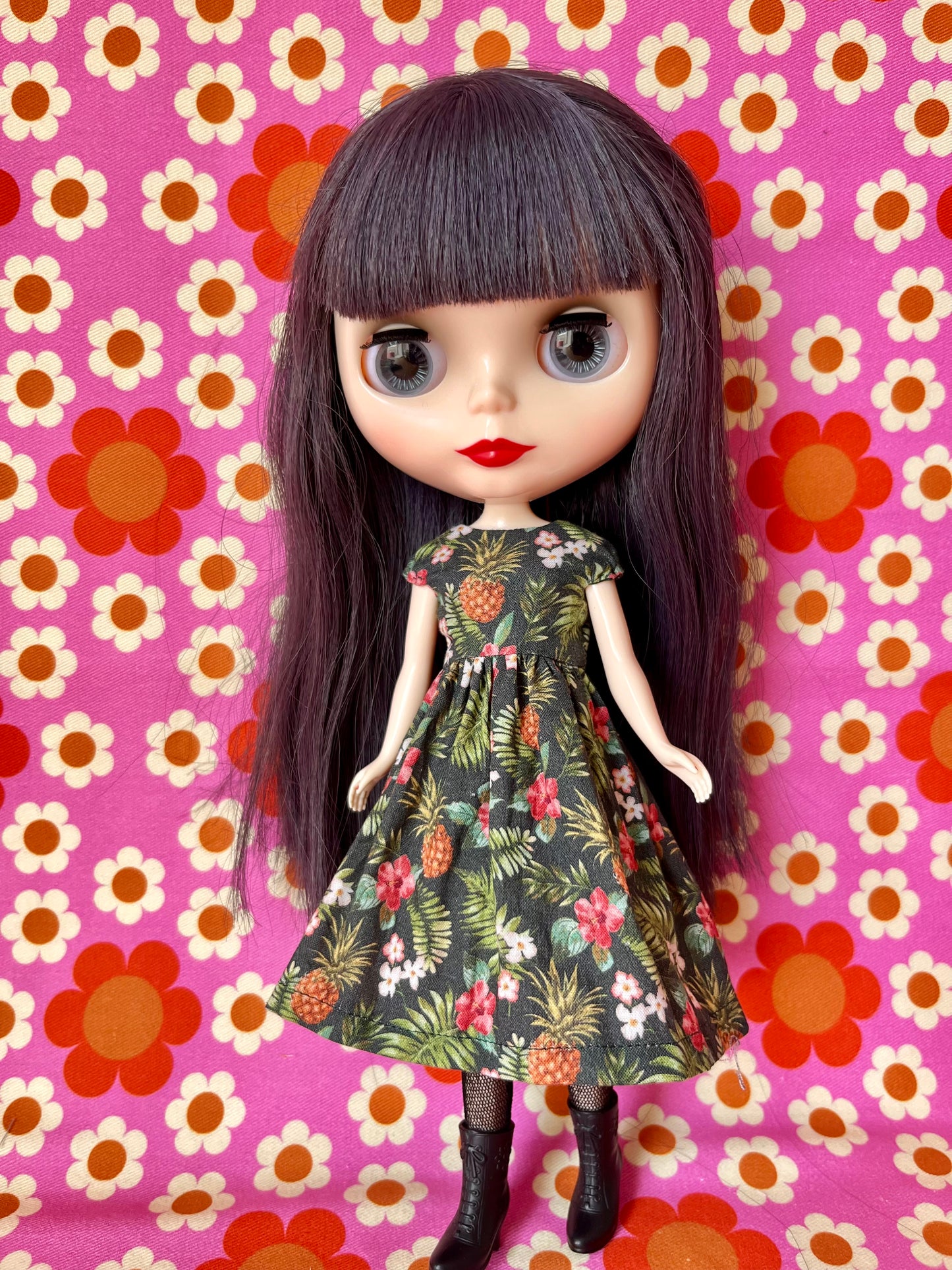 Pineapple Summer Cap Sleeve Dress for Blythe Doll