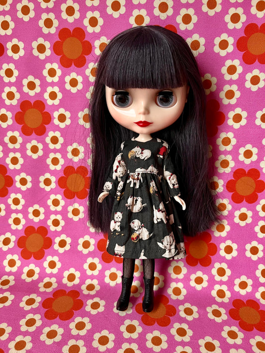 Christmas Kittens Long Sleeve Dress for Blythe Doll