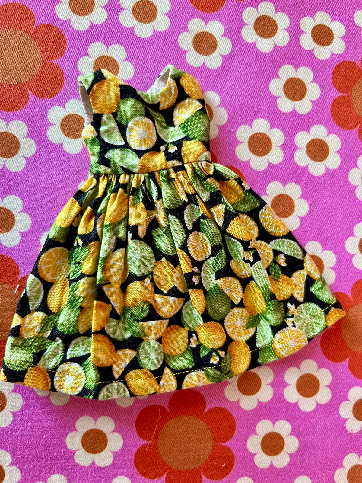 Lemons Summer Sleeveless Dress for Blythe Doll