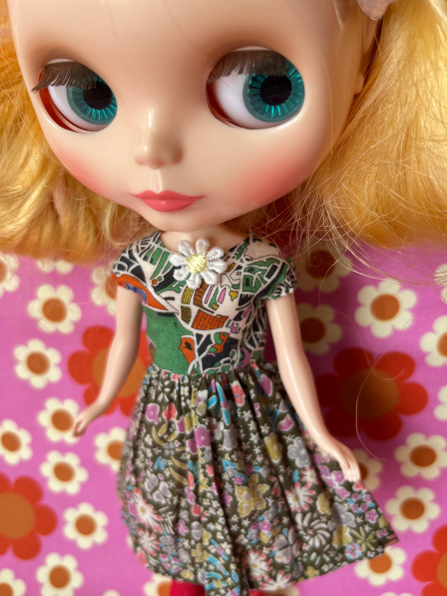 Liberty Cap Sleeve Dress for Blythe Doll