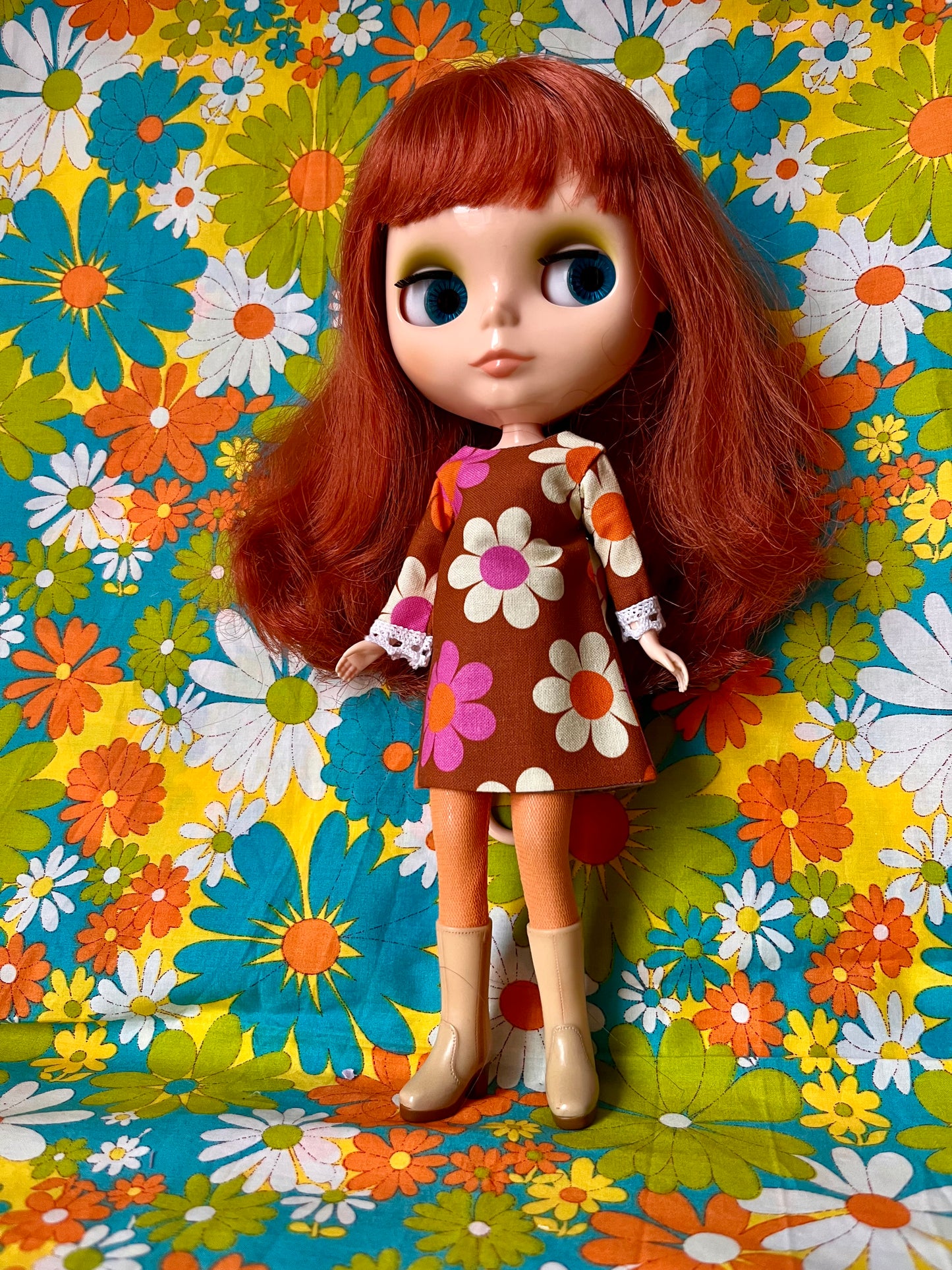 Alice Apple Mod Shift dress with sleeves OOAK