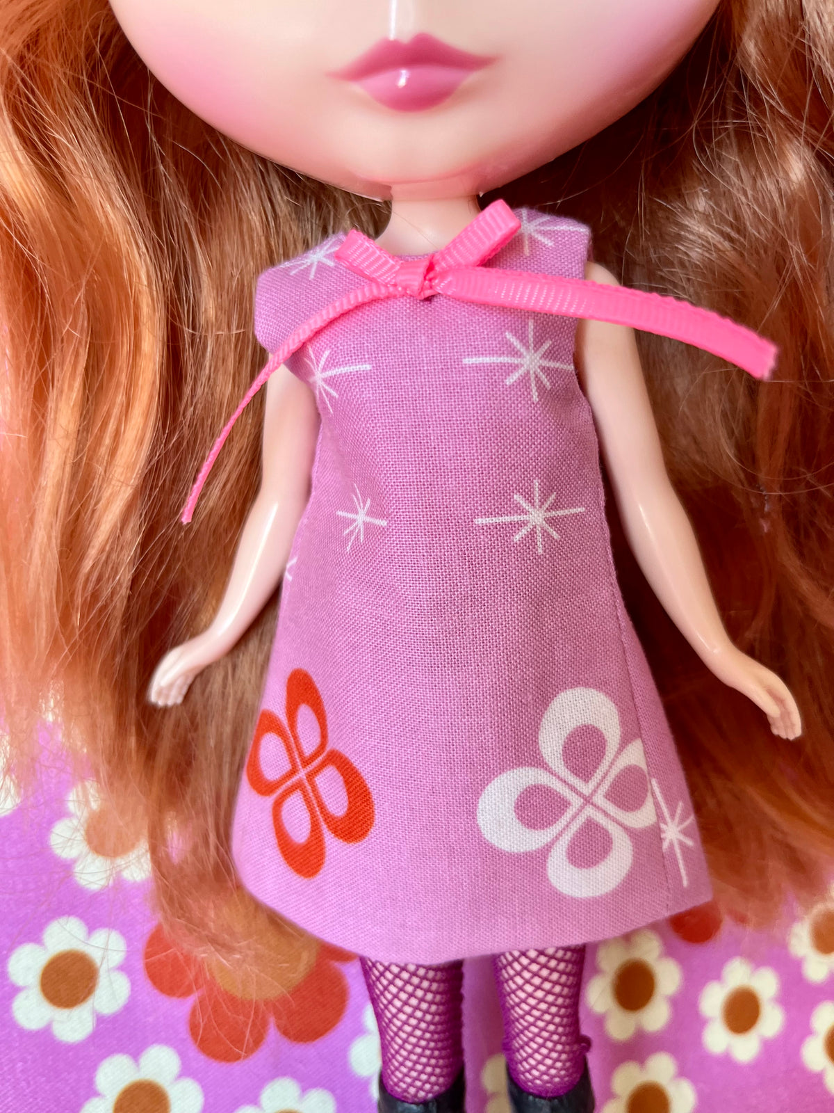 Pink Mod Cilla Shift dress with bow