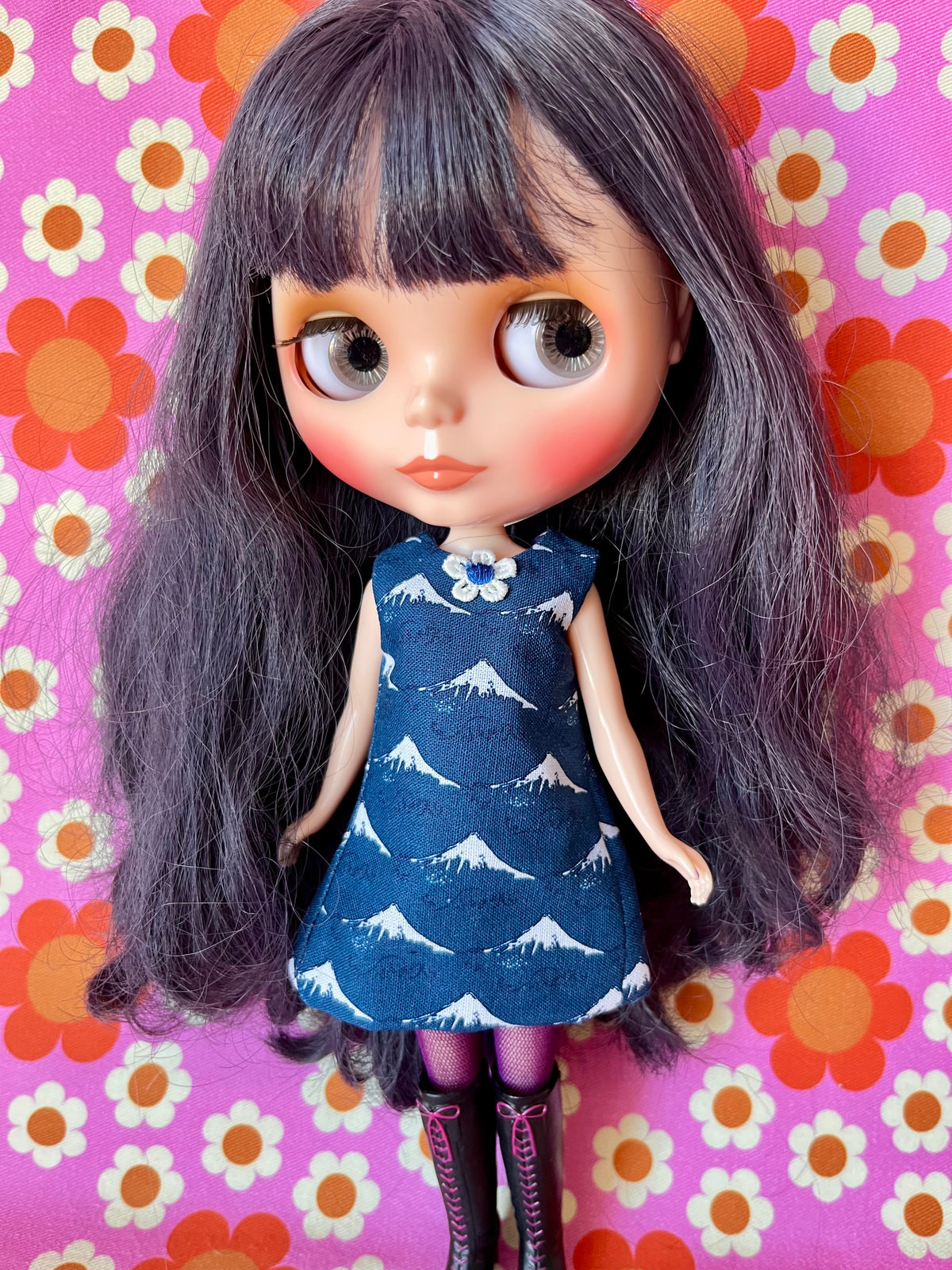 Mount Fuji Hokusai Print Mod Cilla Shift dress