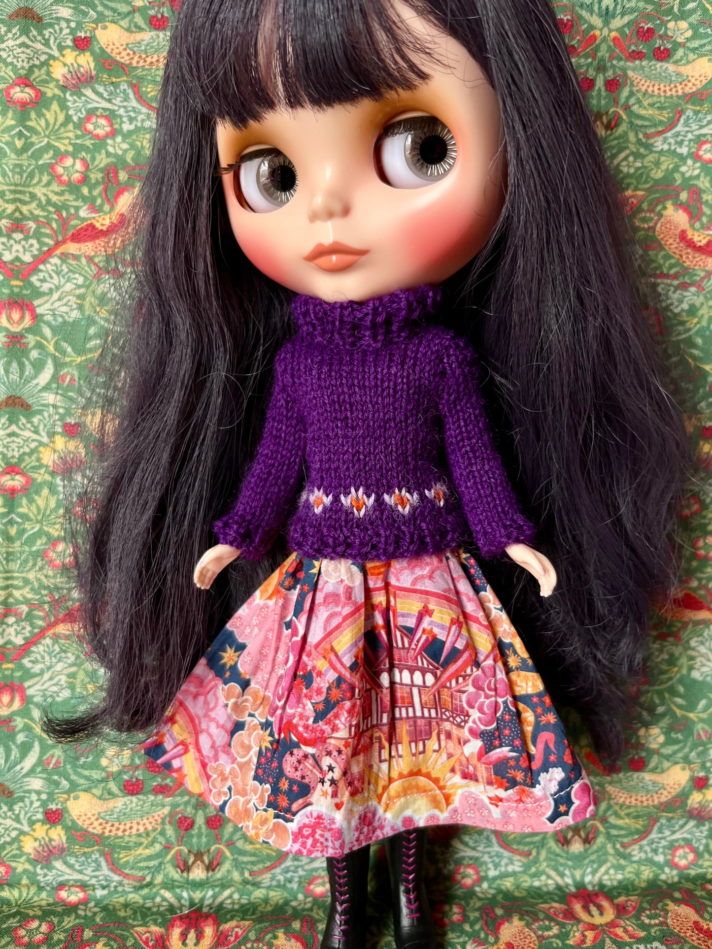 Liberty Dress & Daisy Sweater Set for Blythe Doll