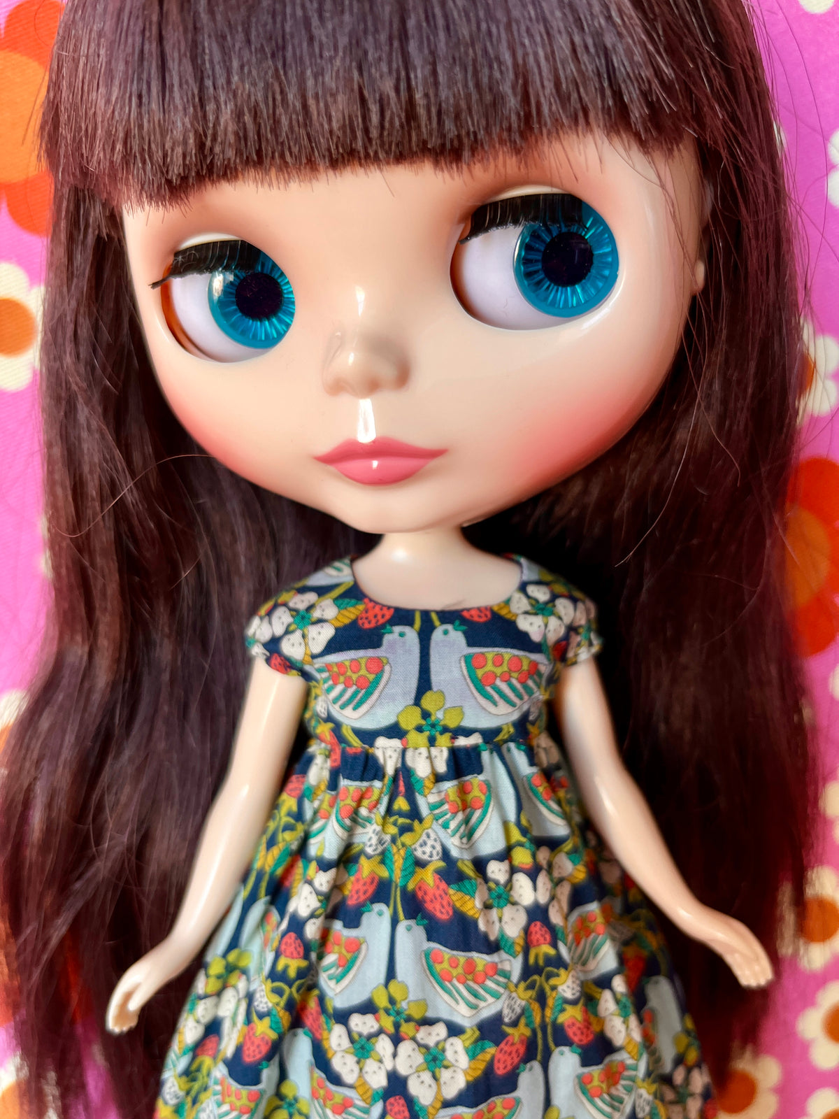 Goth Austen Liberty Regency Dress for Blythe Doll Deco Strawberry Theif