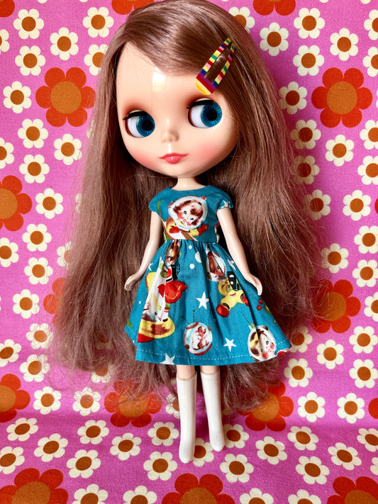 Rocket Rascals Summer Cap Sleeve Dress for Blythe Doll