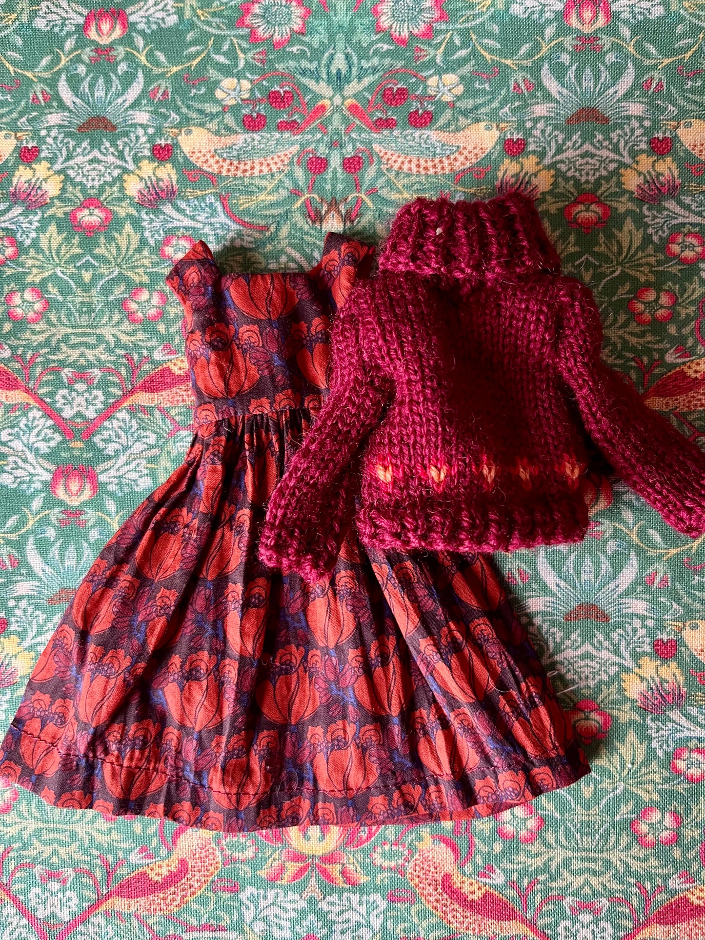 Liberty Dress & Daisy Sweater Set for Blythe Doll