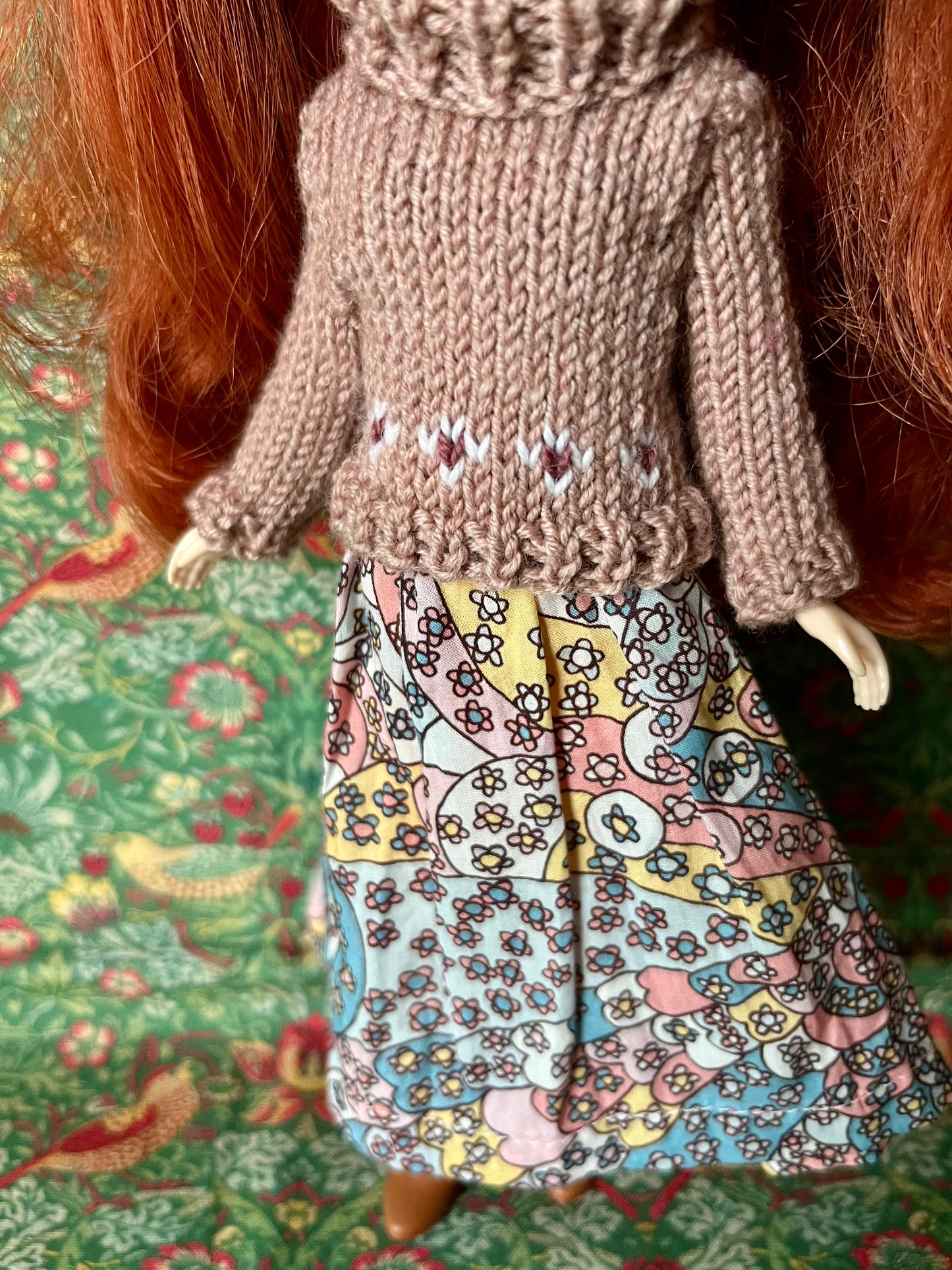 Liberty Dress & Daisy Sweater Set for Blythe Doll