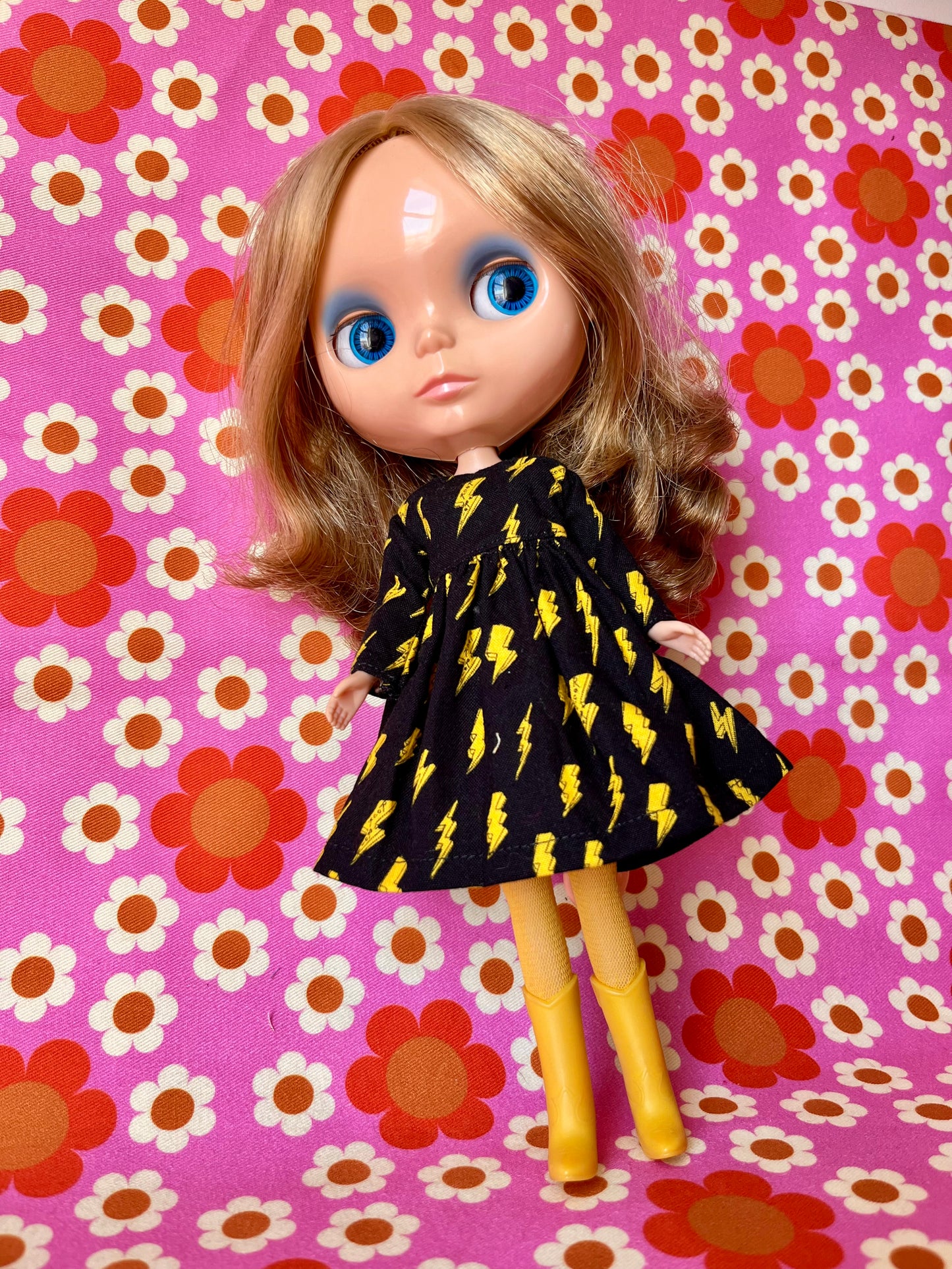Rock & Roll Long Sleeve Dress for Blythe Doll