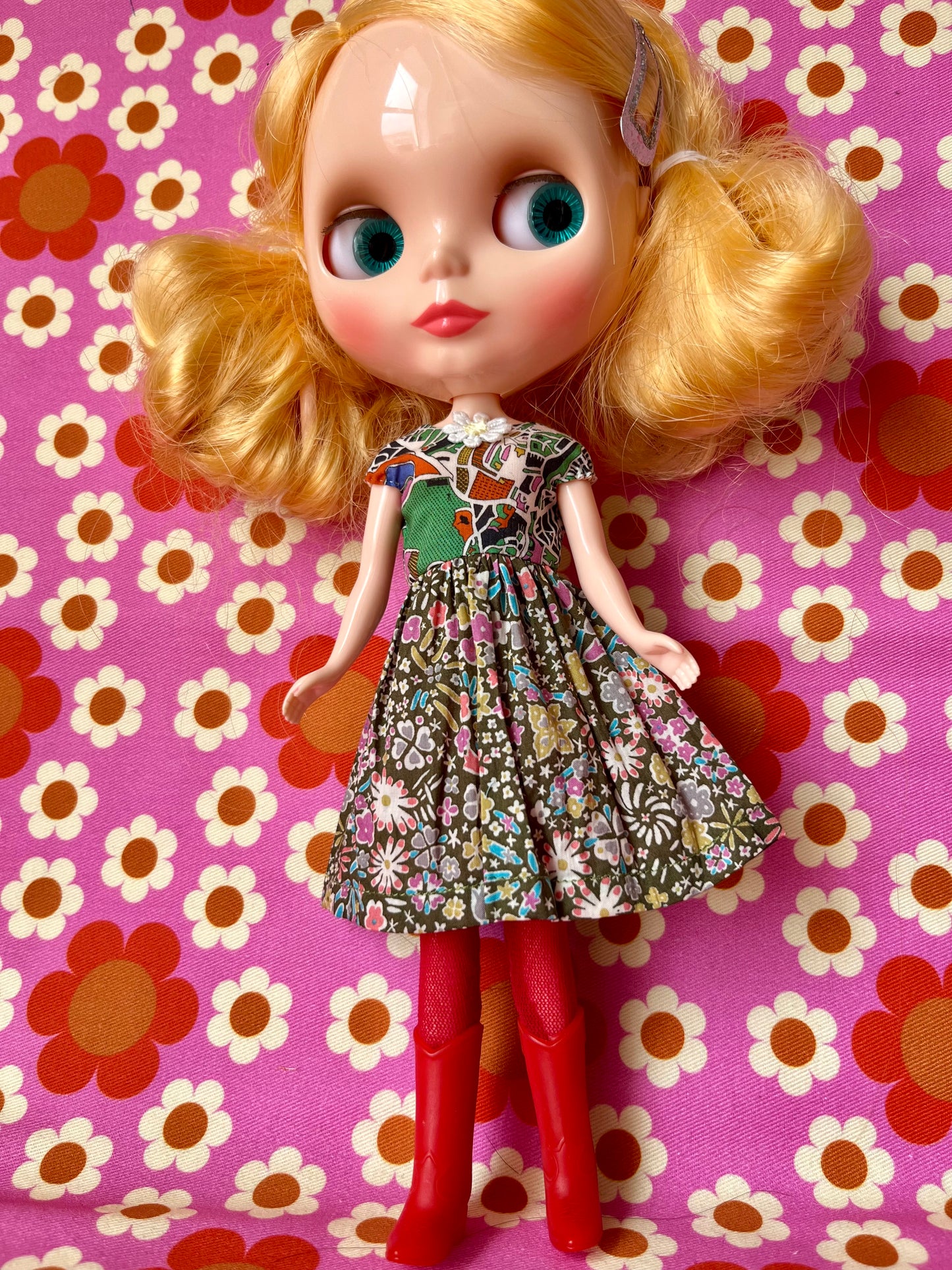 Liberty Cap Sleeve Dress for Blythe Doll