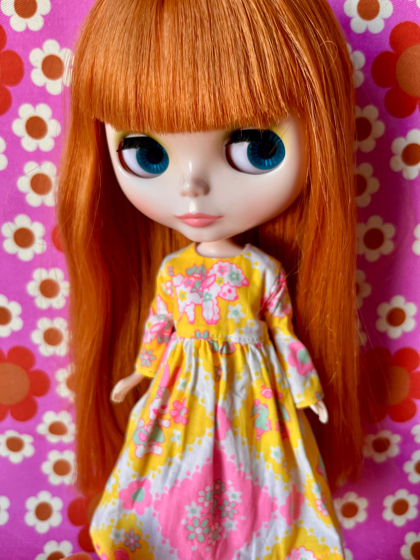 Yellow Easter Lamb Family Dress for Blythe Doll.