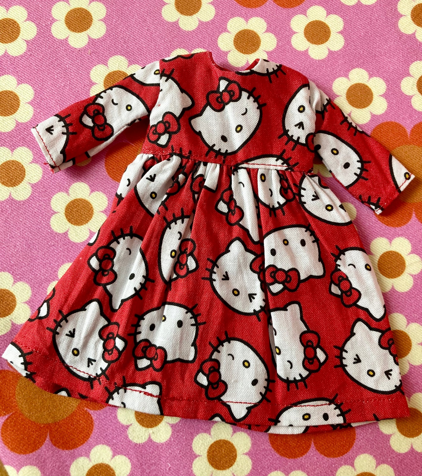 Cute Sanrio Hello Kitty Japanese Print Dress for Blythe Doll