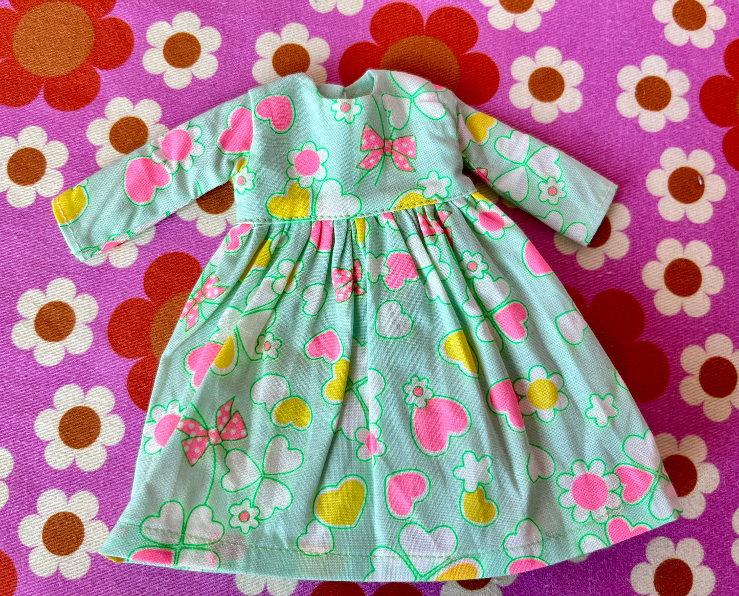 Antique Pink Cute Daisy Clover Dress for Blythe Doll