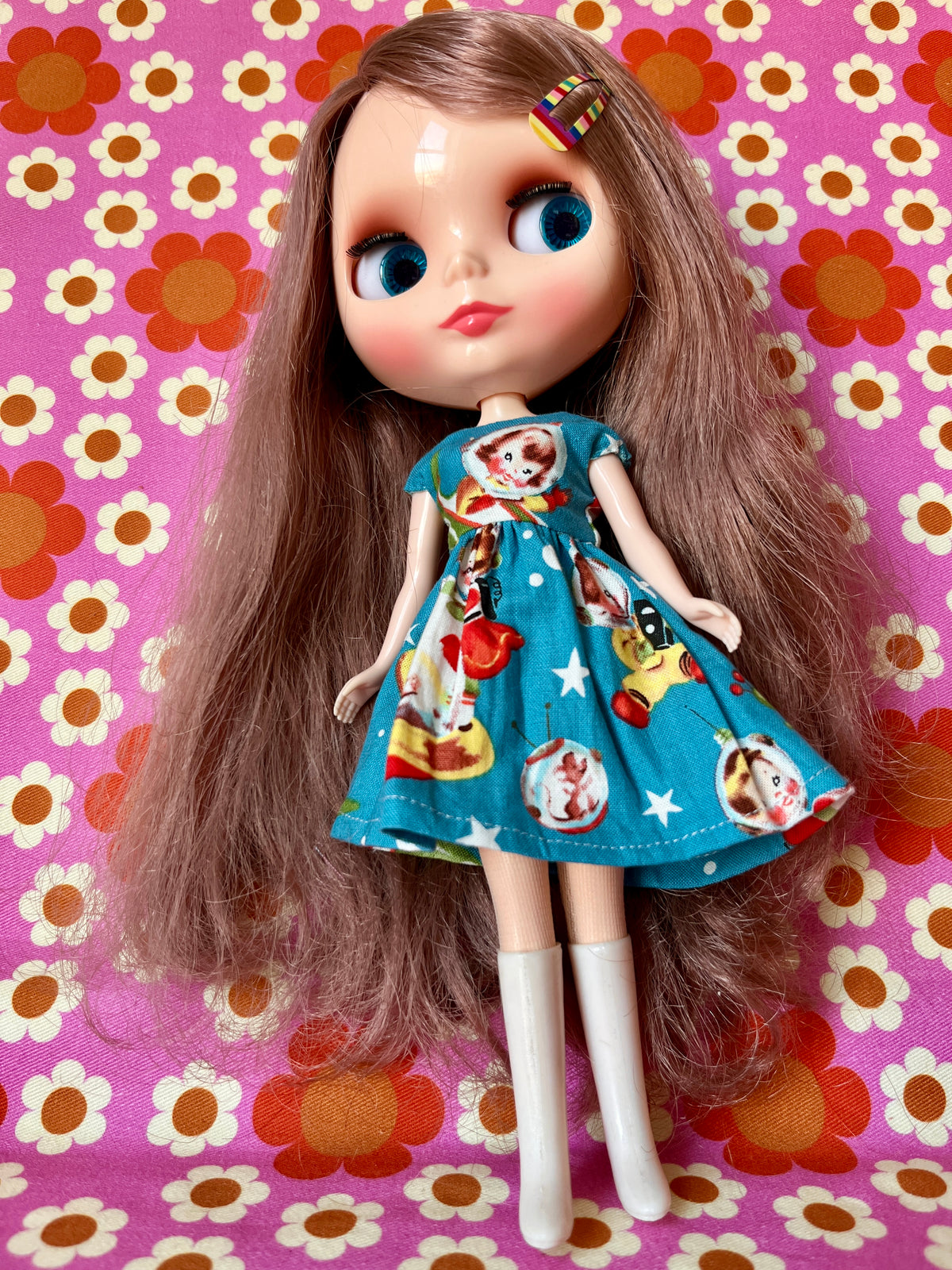 Rocket Rascals Summer Cap Sleeve Dress for Blythe Doll
