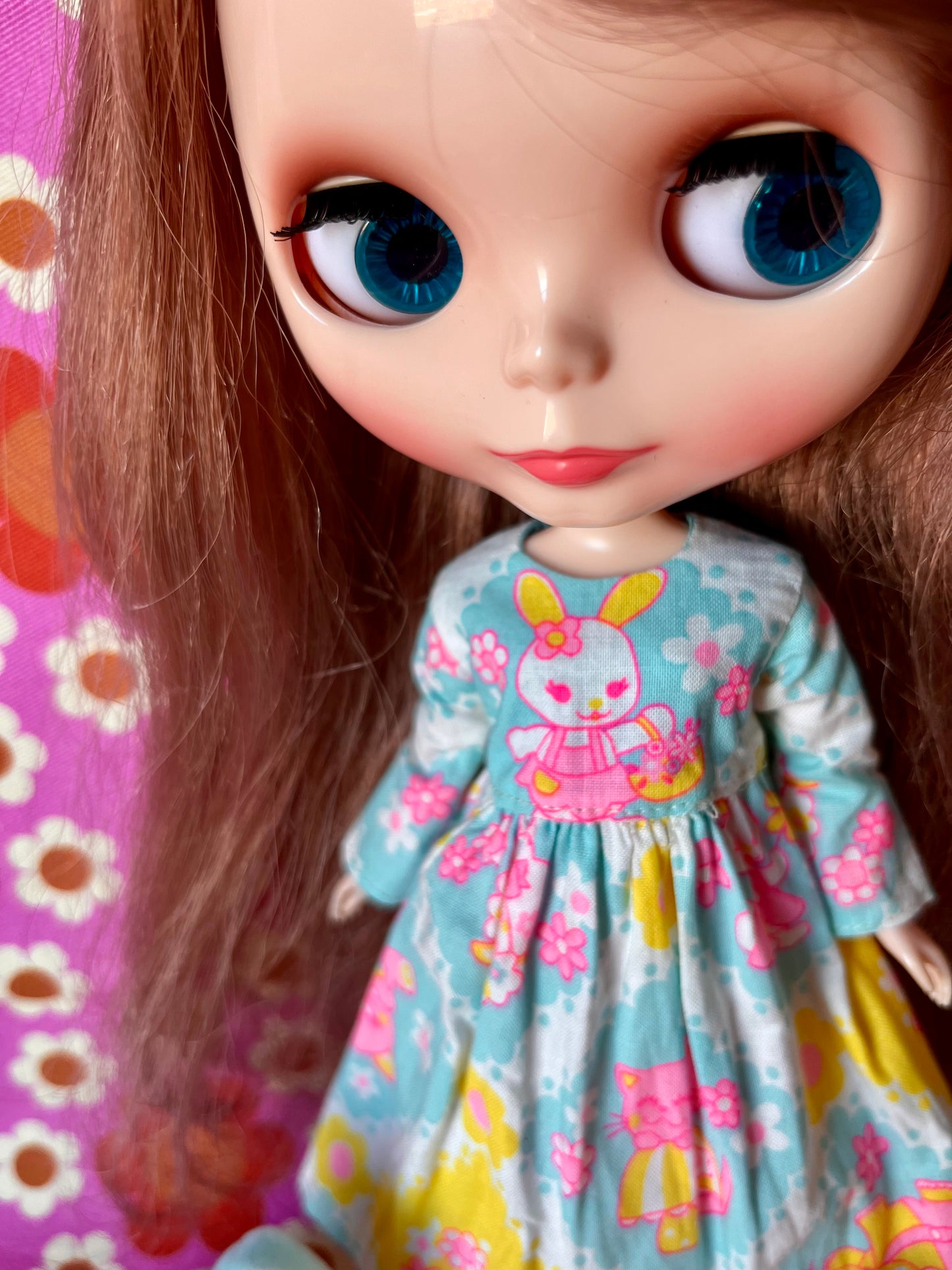 Blue Easter Bunny Family Dress for Blythe Doll.