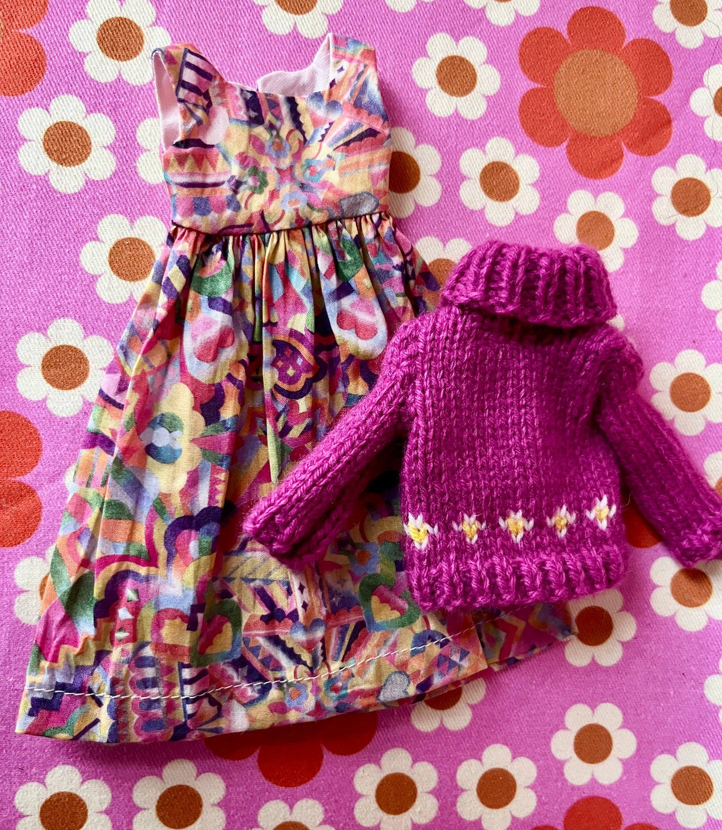 Liberty Dress & Daisy Sweater Set Valentine Edition