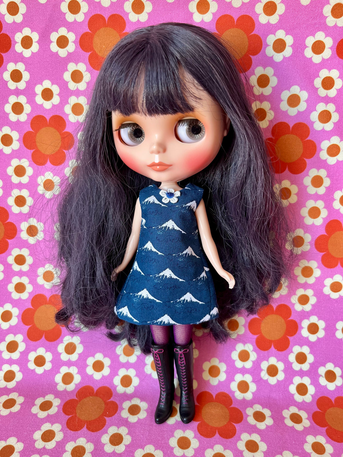 Mount Fuji Hokusai Print Mod Cilla Shift dress
