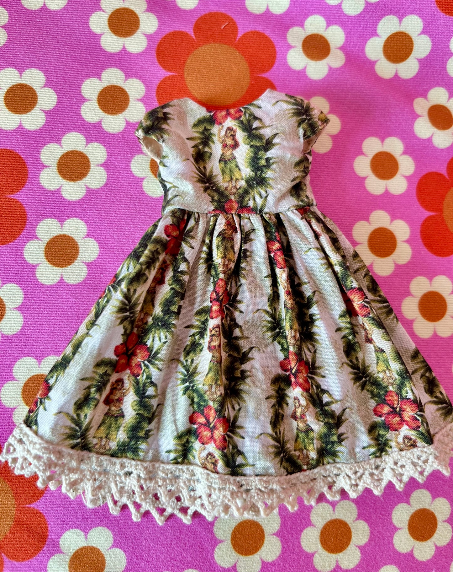 Hula Girl Summer Cap Sleeve Dress for Blythe Doll