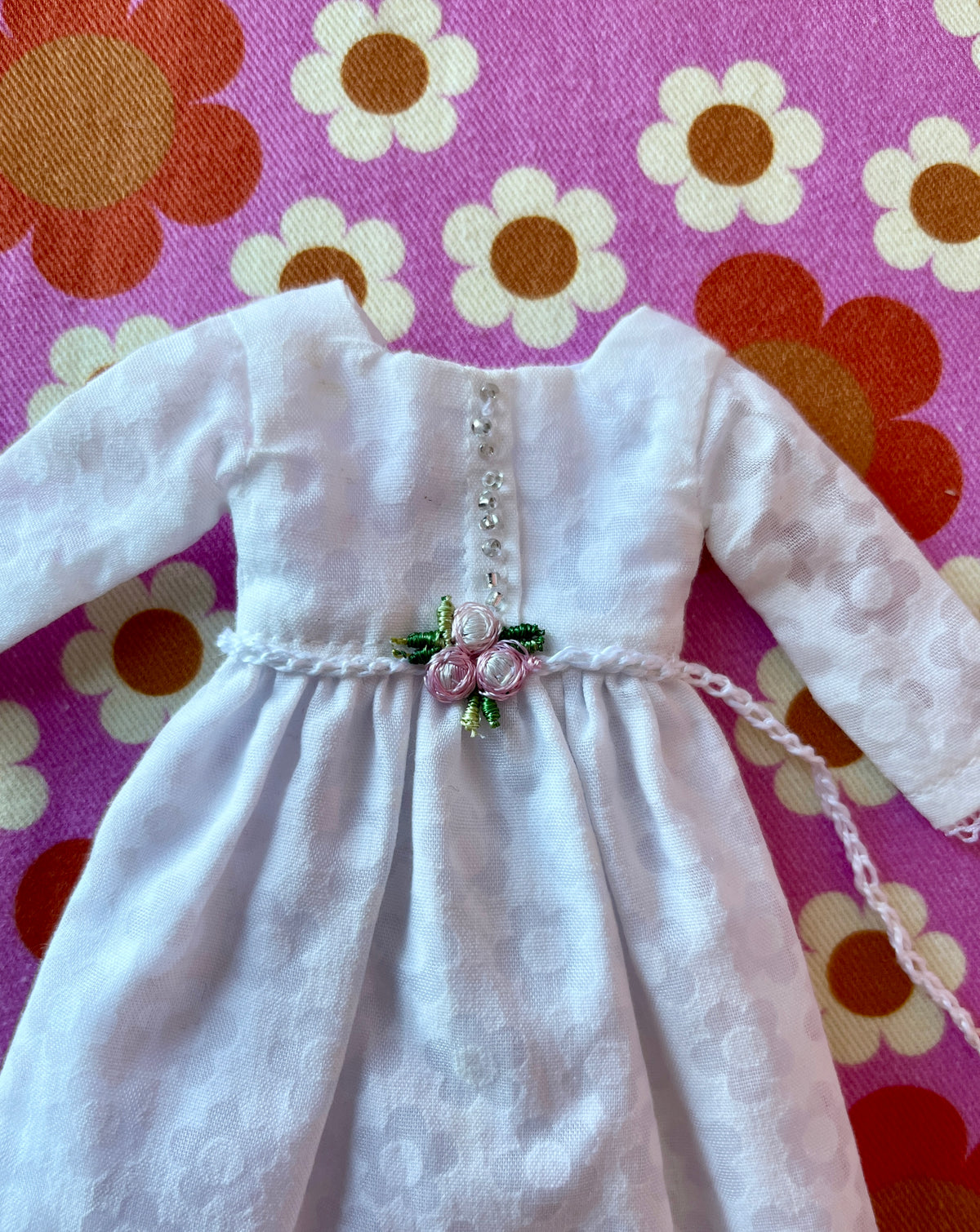 Long White Maypole Dress for Blythe Doll